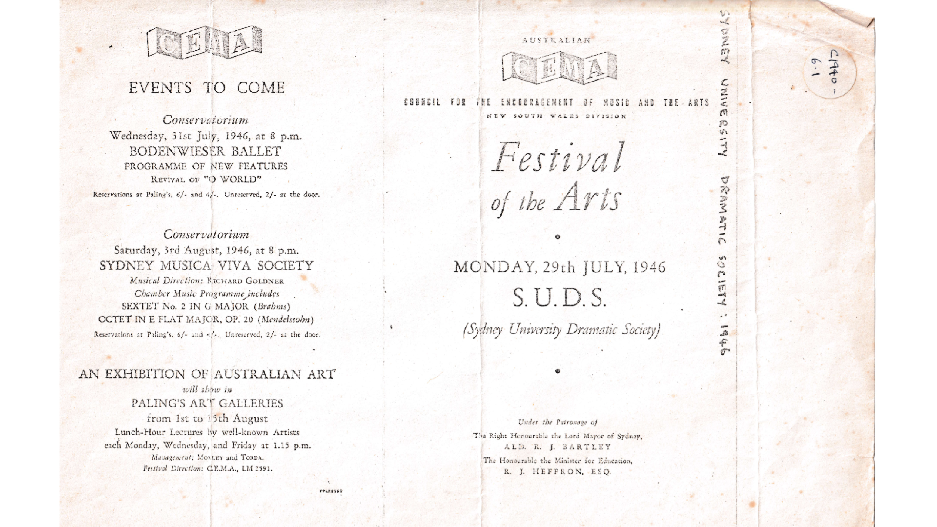 Festival program, 1946