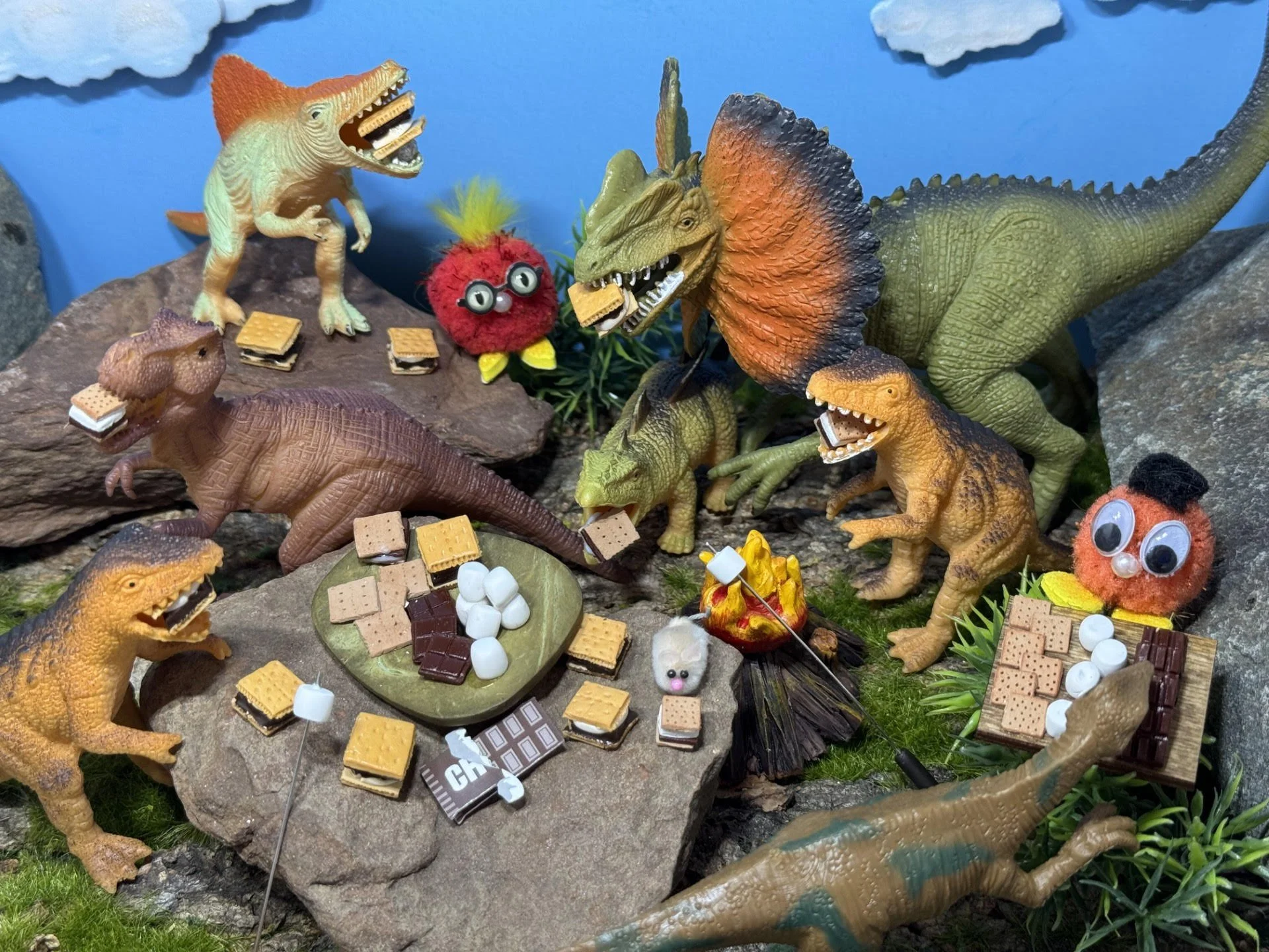 punny-peep-dinosaurs-camping-smores.jpg