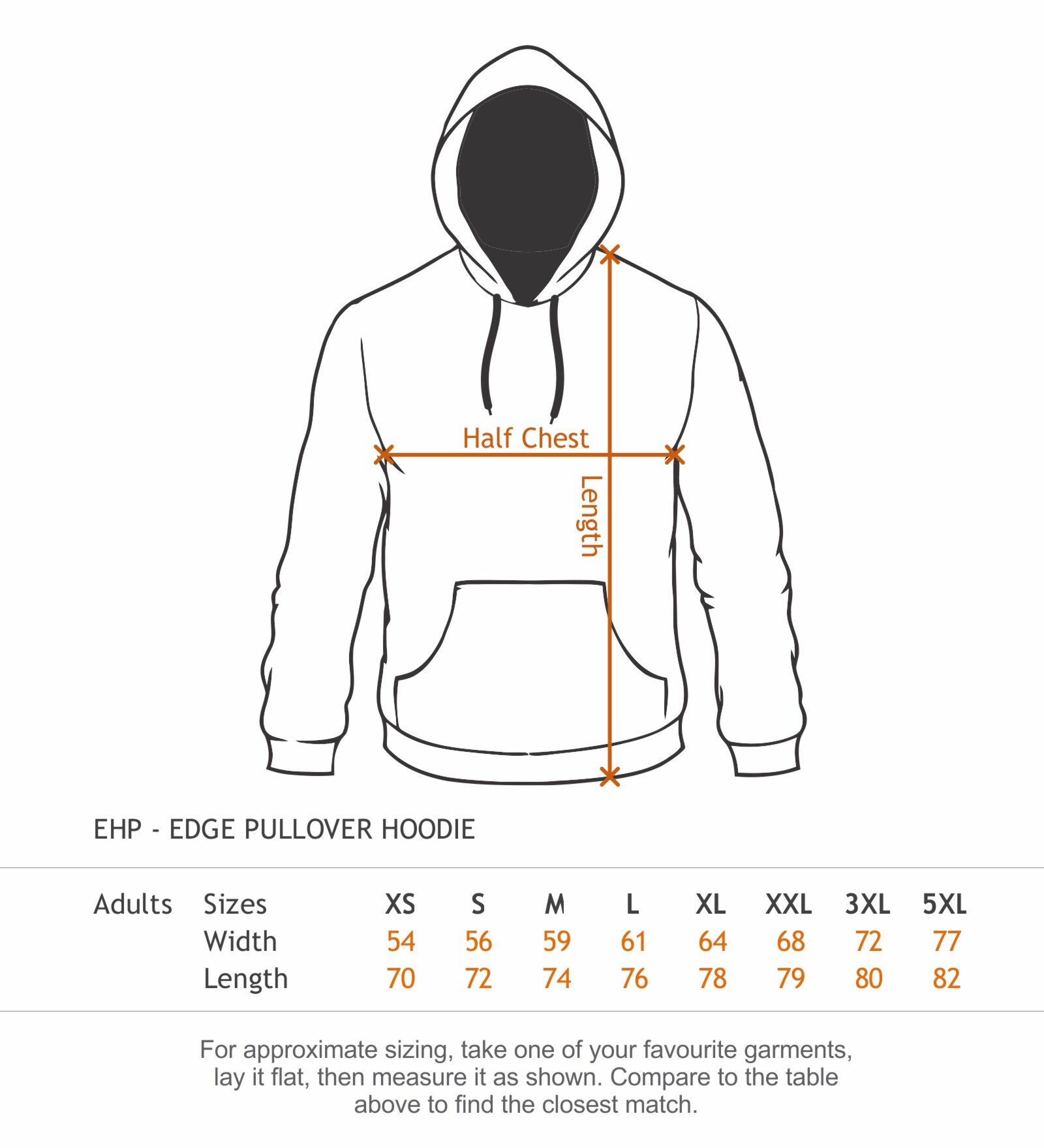 Couture Hoodie Size Chart