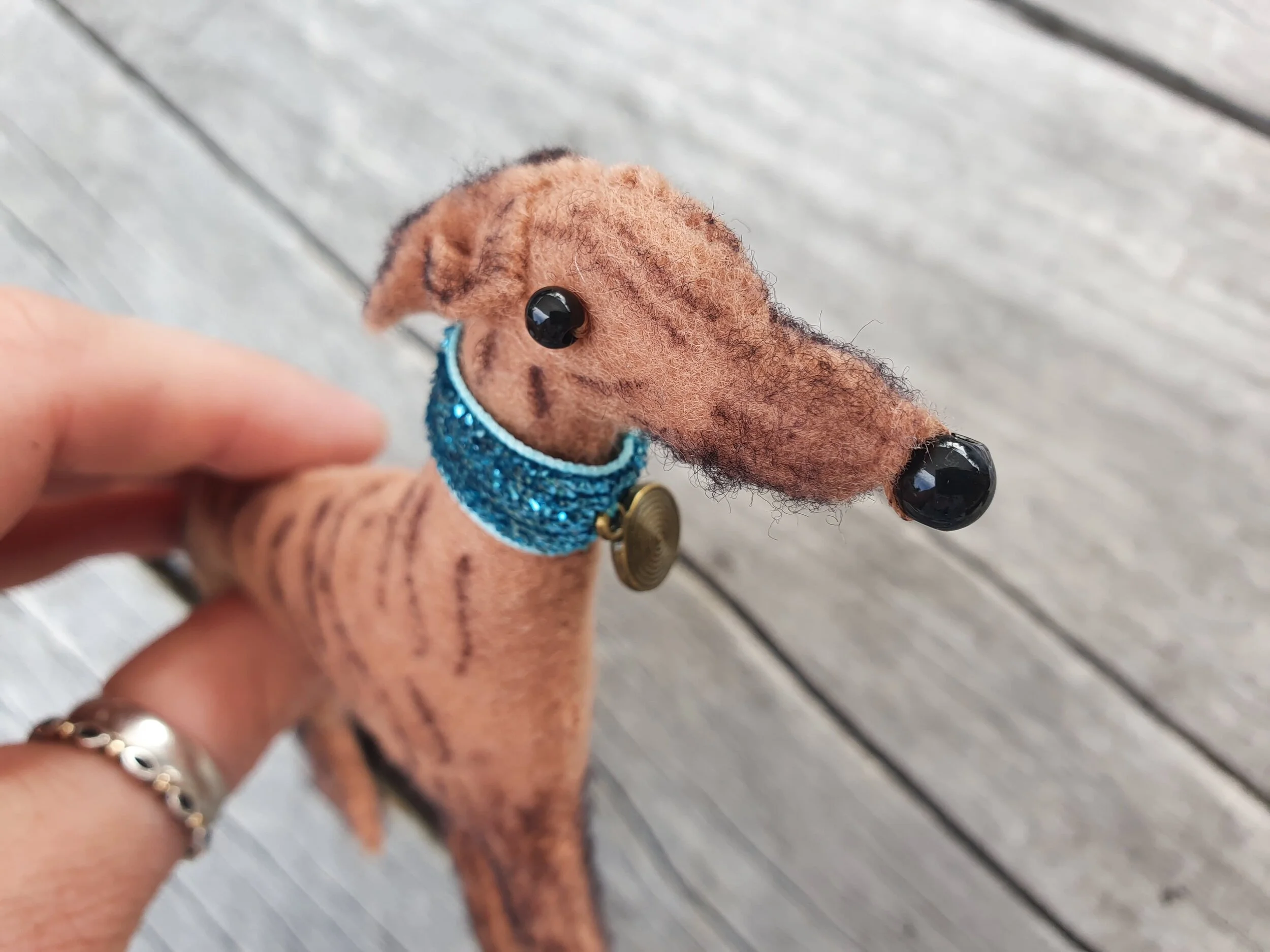 #16 Red Brindle Felt Hound