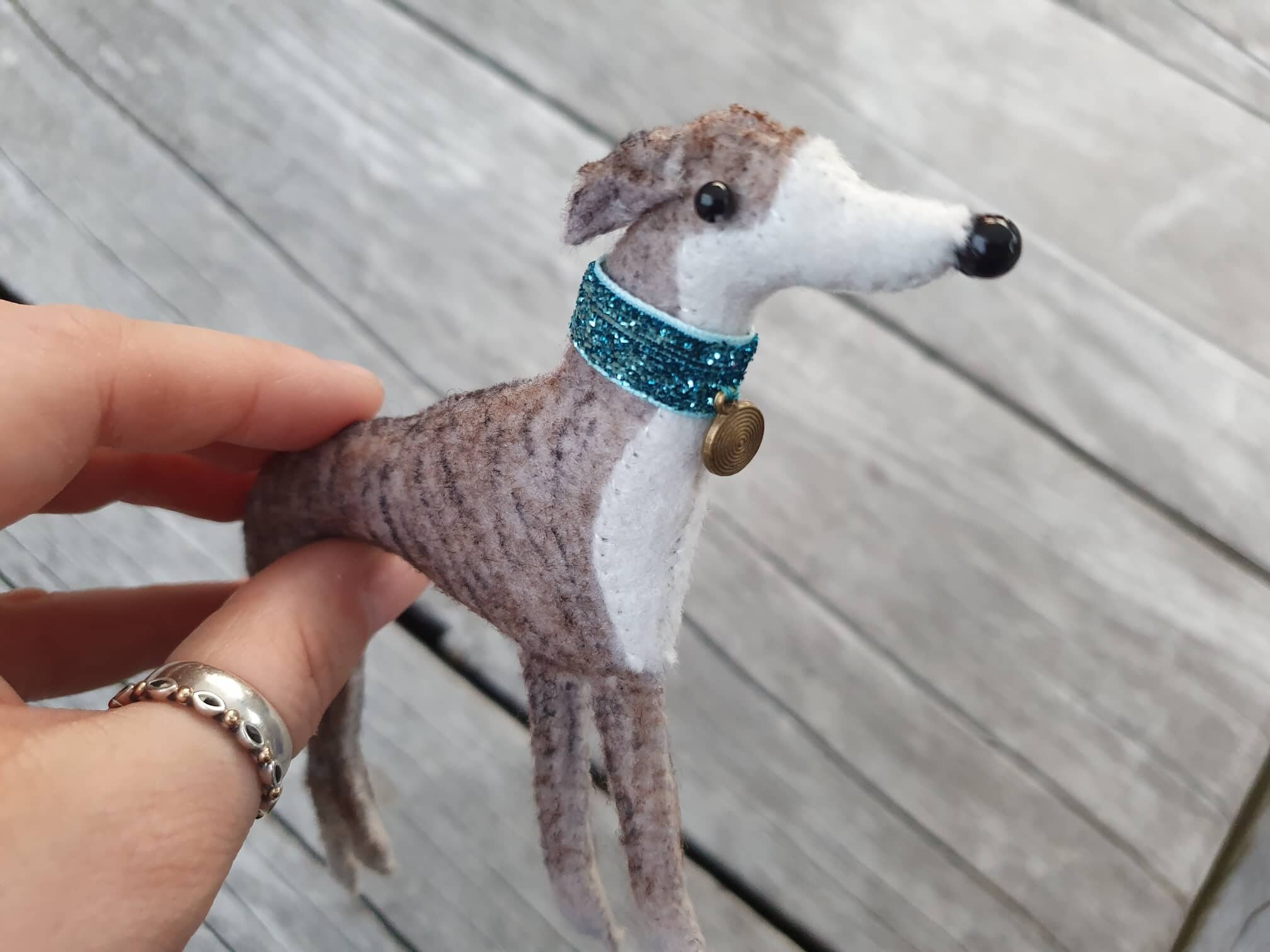 #6 Brown Brindle Felt Hound