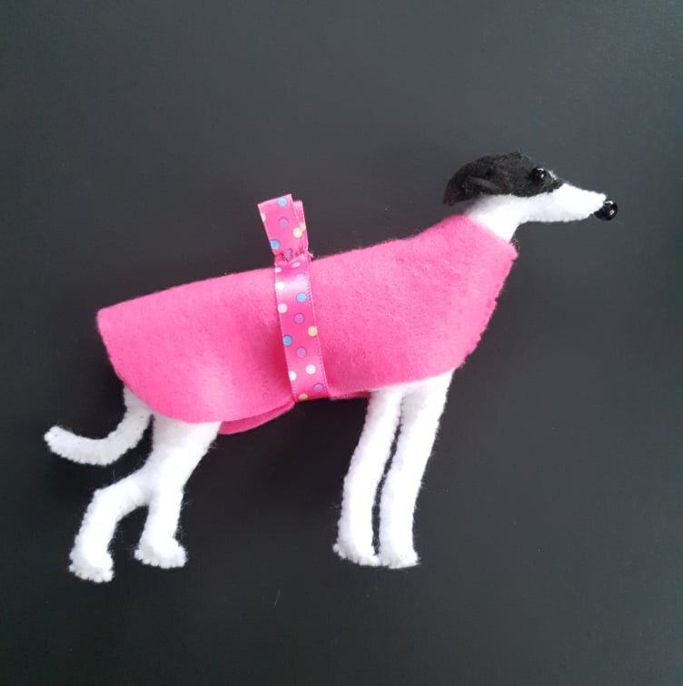 #1 PJ Pink - White &amp; Black Hound