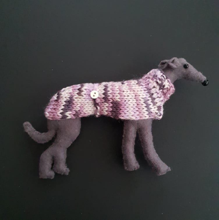 #5 Pink Knitted Coat - Grey Hound