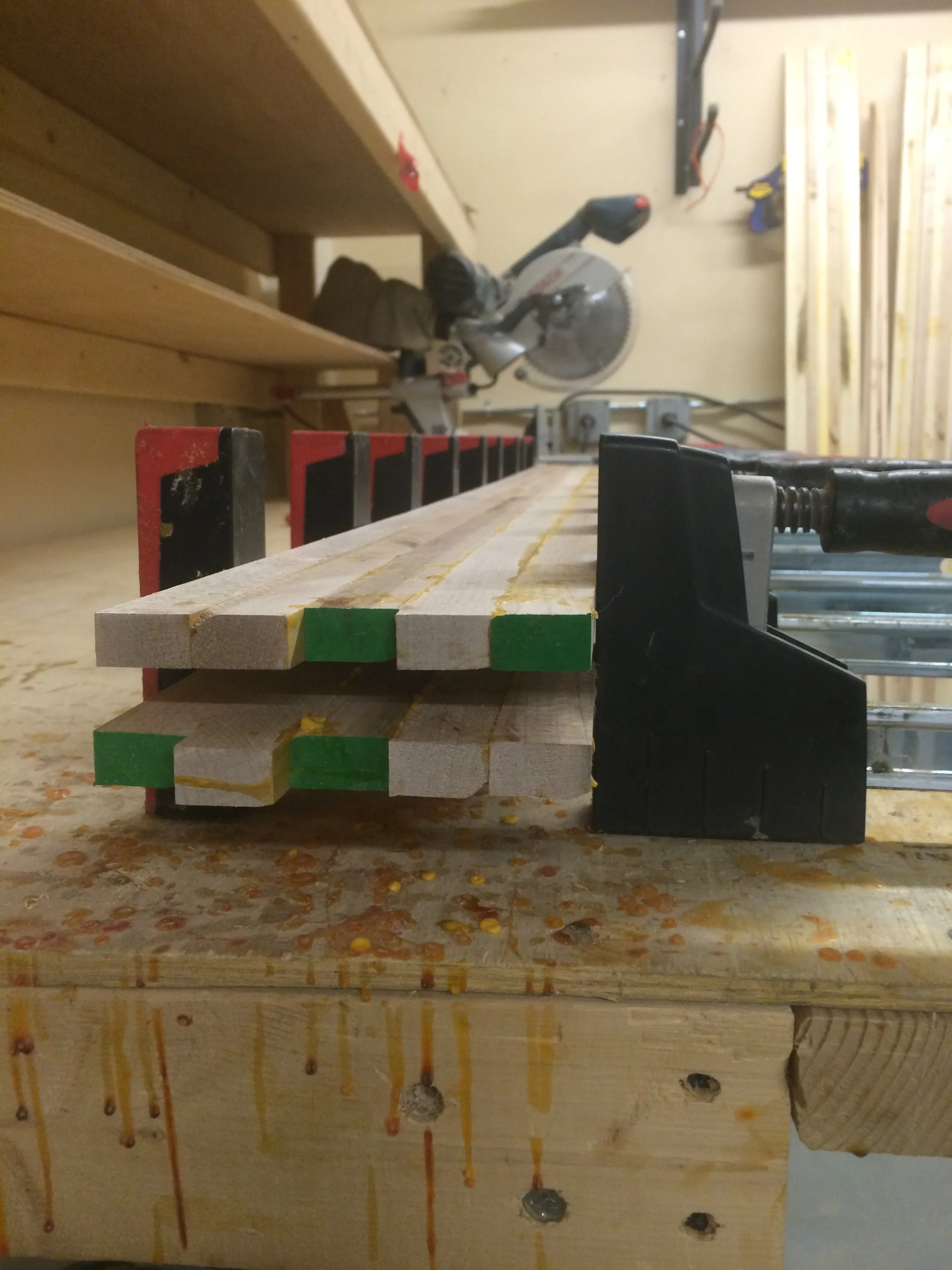 Gluing the core from maple stringers