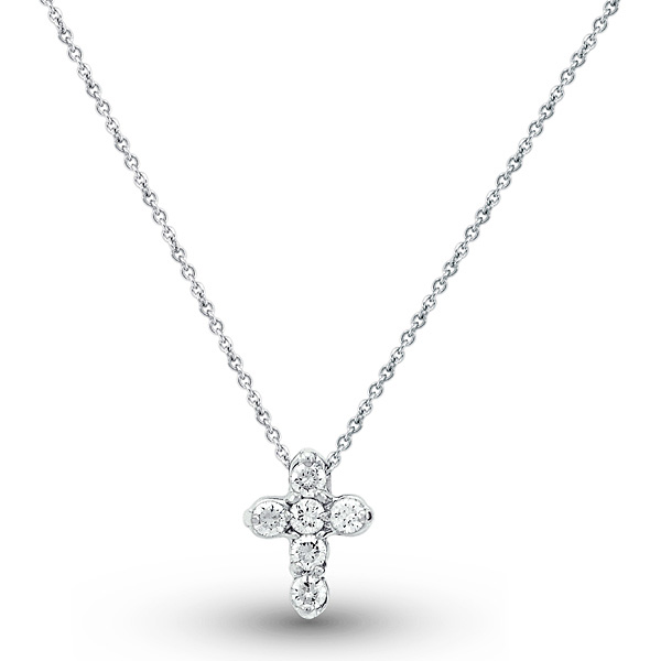 Buy 1.50CT Diamond Cross Shape 11 Round Brilliant Stones Prong Set Necklace  Pendant Diamonds Style 14K White Yellow Rose Gold Online in India - Etsy