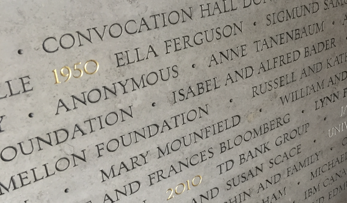 Simcoe Hall Carved Letters