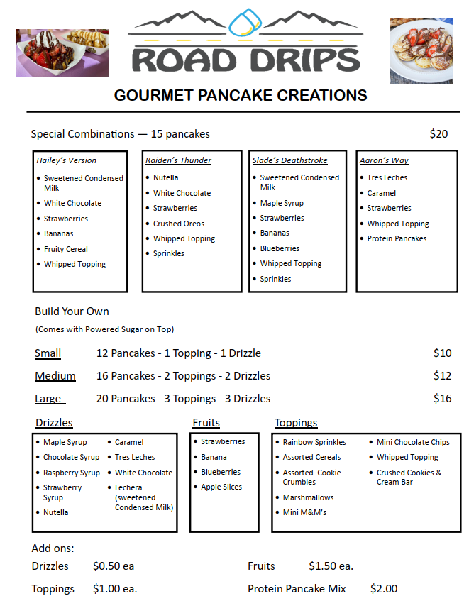 Road Drips - Gourmet Pancake Creations and Treats 