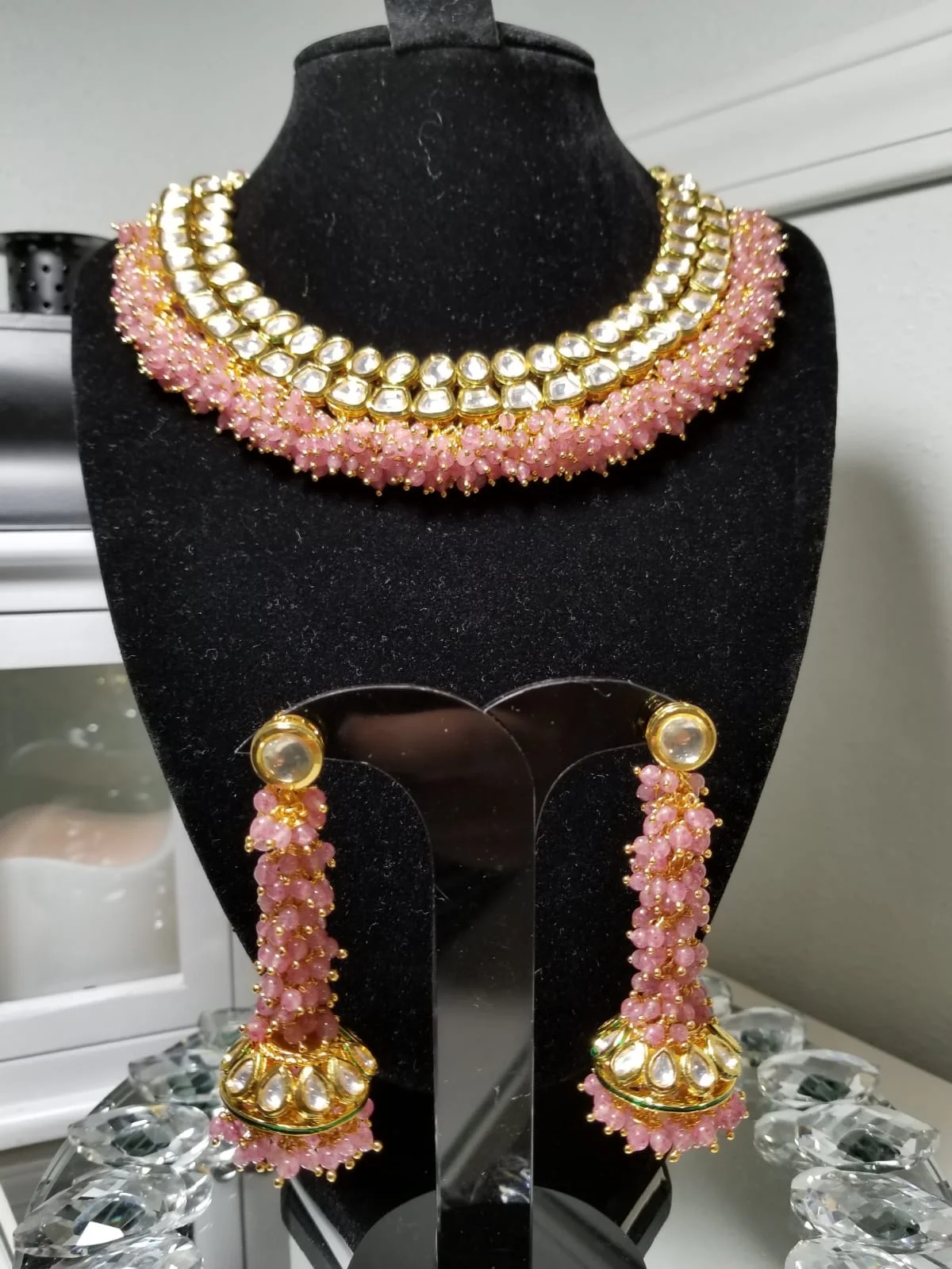 Blush Pink Pearl "Kundan" Choker Set