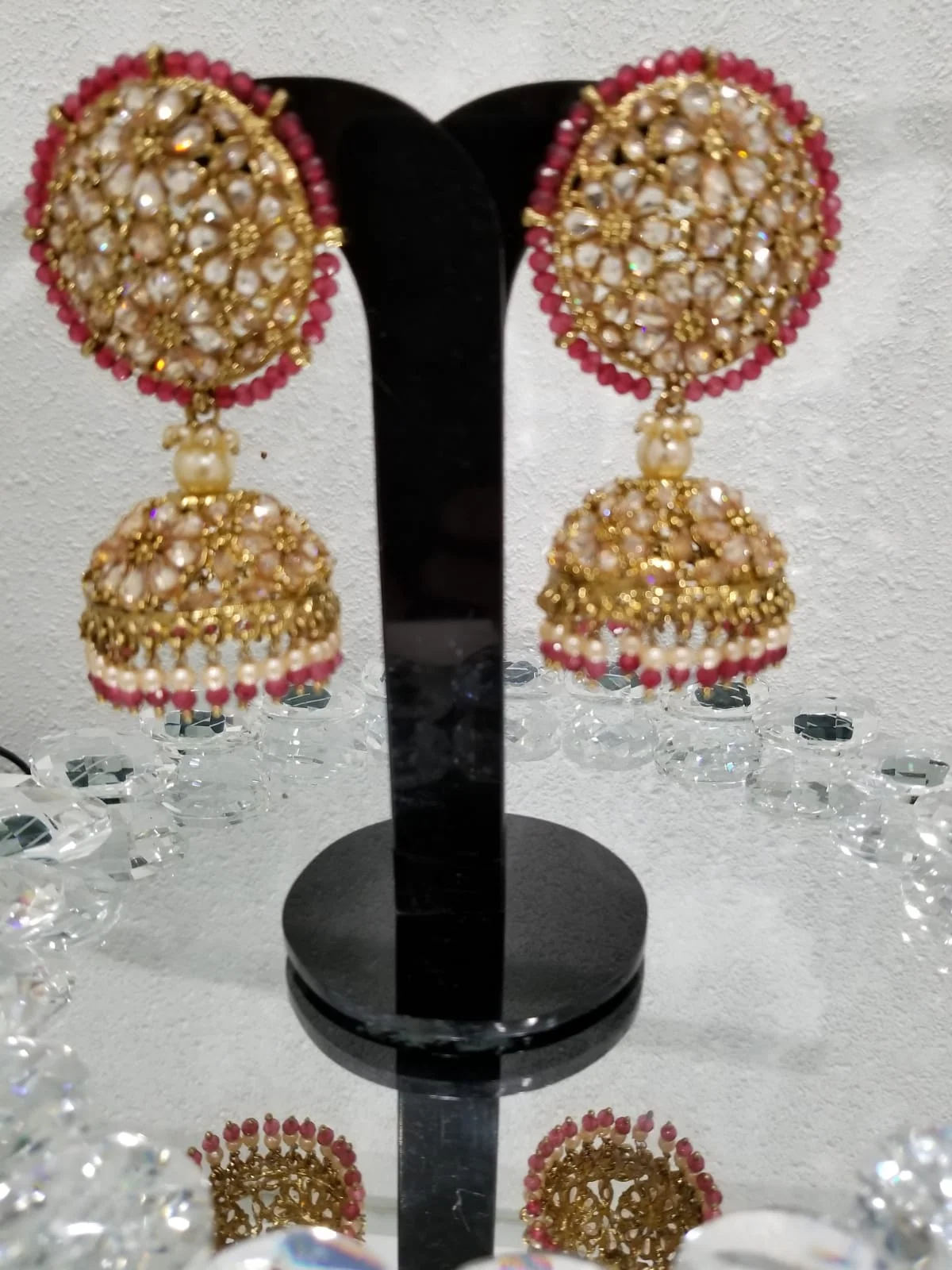 Traditional Champagne Gold Round Jhumkas