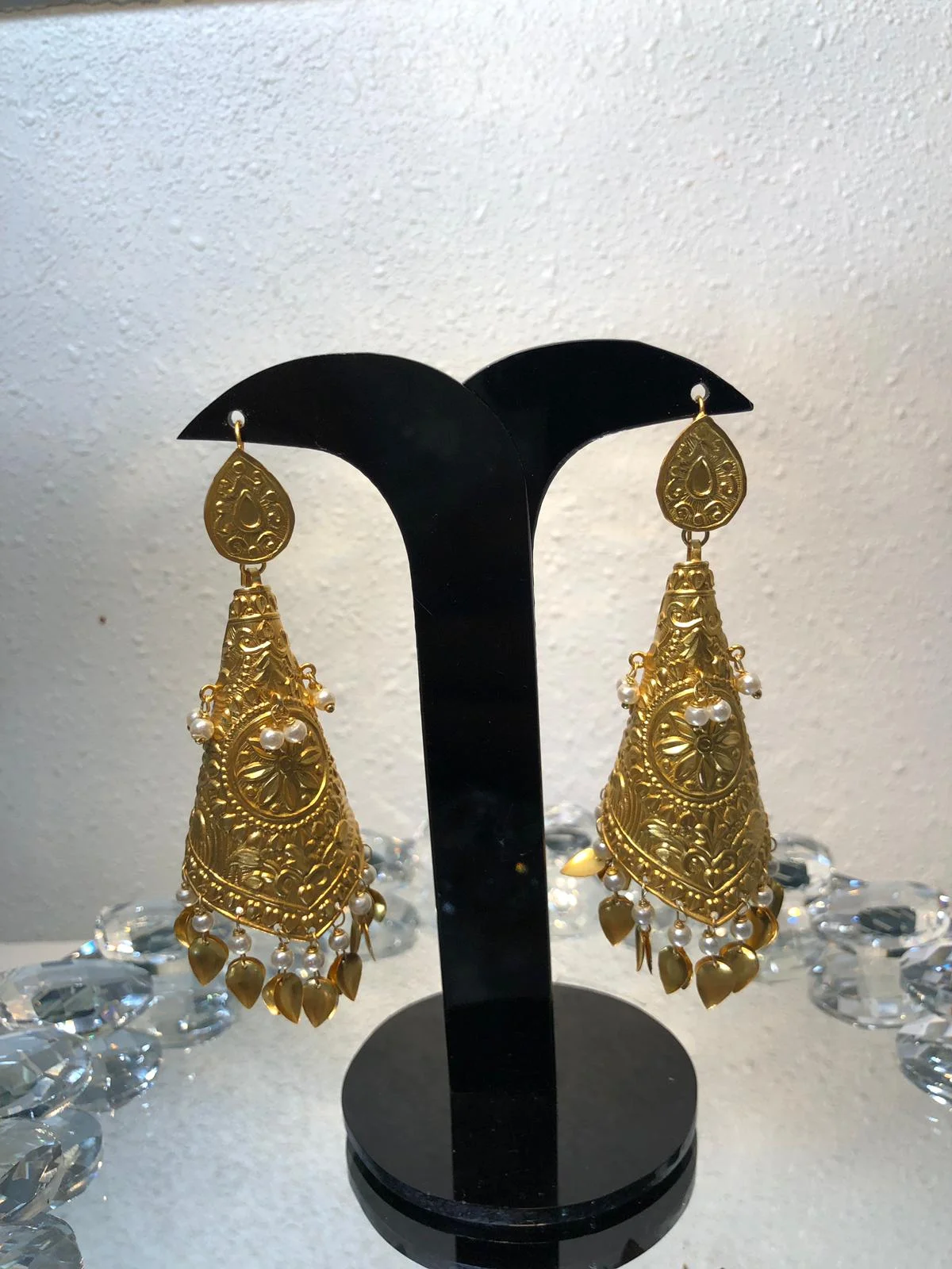 Traditional Cone Shaped Pippal Patti Earrings 