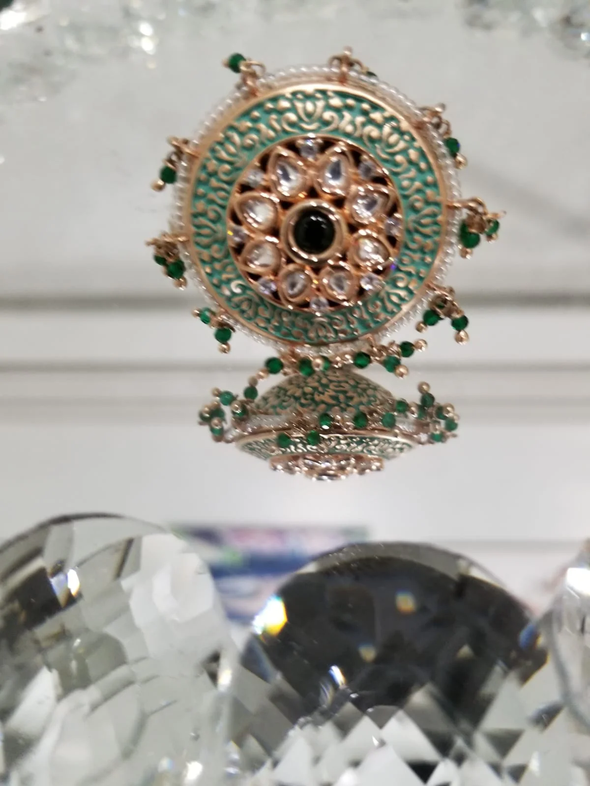 Jaipur Style Mint Green Rotating Ring