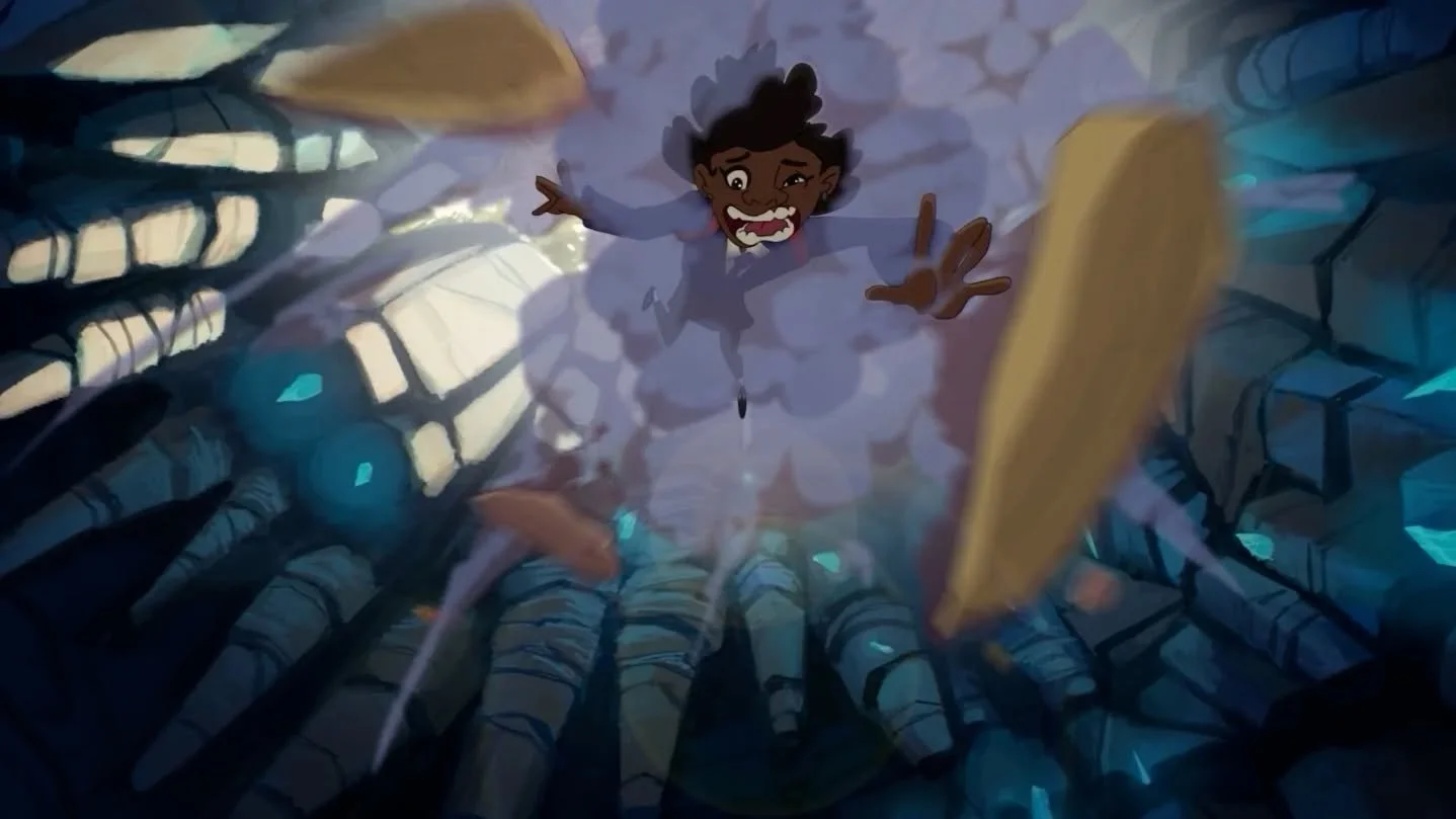Hold the dots and scroll back and forth to see the frame by frame of 1 second of 👌animation in #SuperScientistsOrigins by  @hiddenhandstudios 
You'll have to imagine the scream as Buhle plummets. Don't worry she's okay. 😅
#animation #animationish