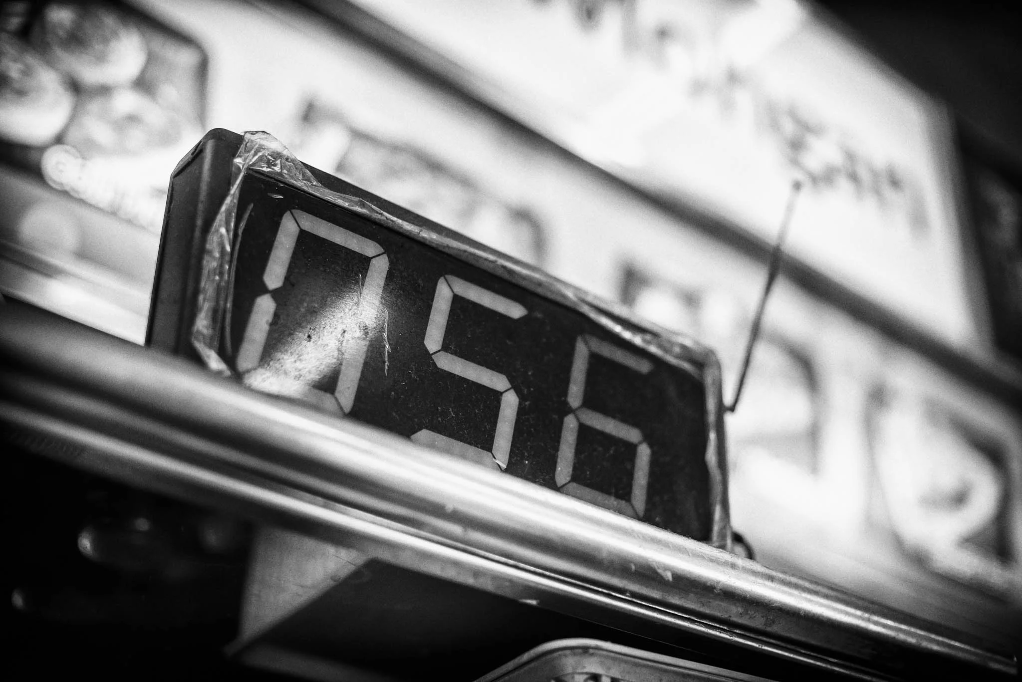 The digital counter informs customers of their expected waiting time: 10 - 45 minutes depending on your luck.