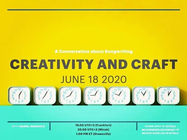 @danielsreinhold will be hosting a Zoom GetTogether on the topic of songwriting this coming Thursday. Apply at relayermusic.de/contact to receive times and links. See you there!