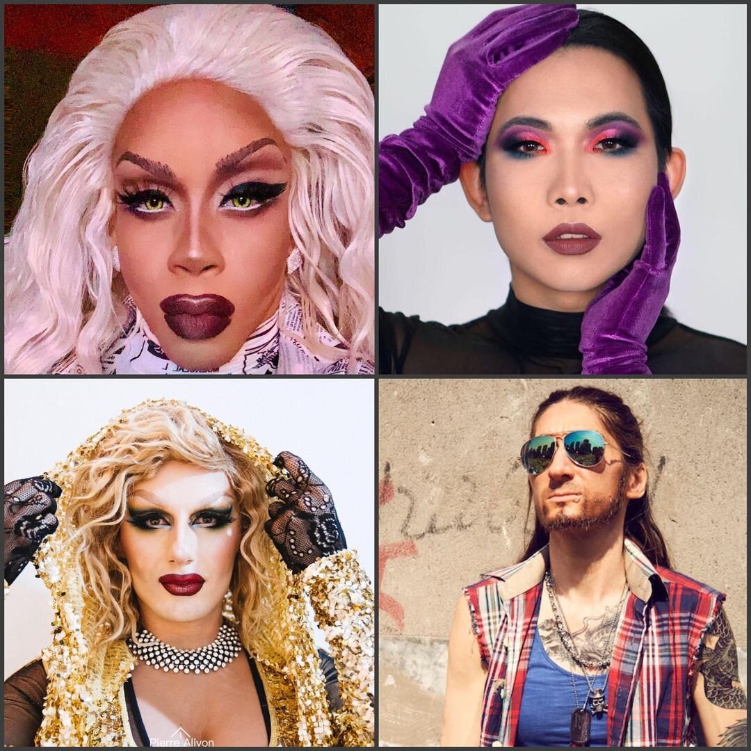 Cocosanti: Four of the drag artists mentioned in her podcast episode, namely Momeaux The Monarch, Fantasia Valentina, Miss UniVers, Dorian T Fisk.