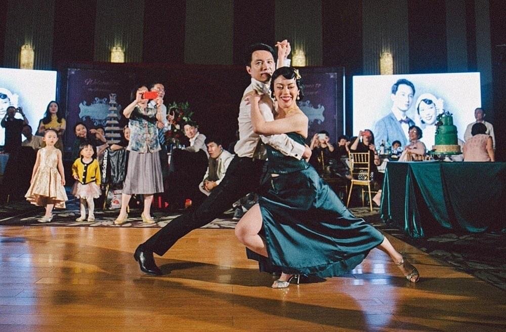 Sabrina Chen: With her new husband, dancing the Argentinian Tango on their wedding day.