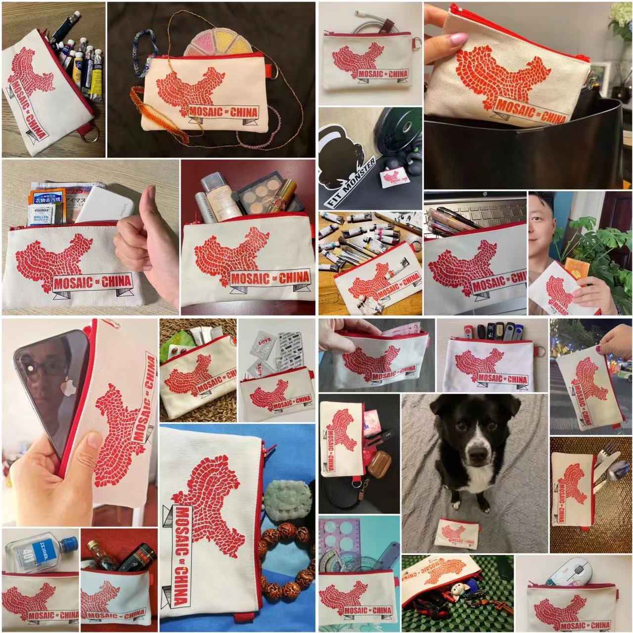 A selection of Mosaic of China gift bag photos sent in by listeners. [2]
