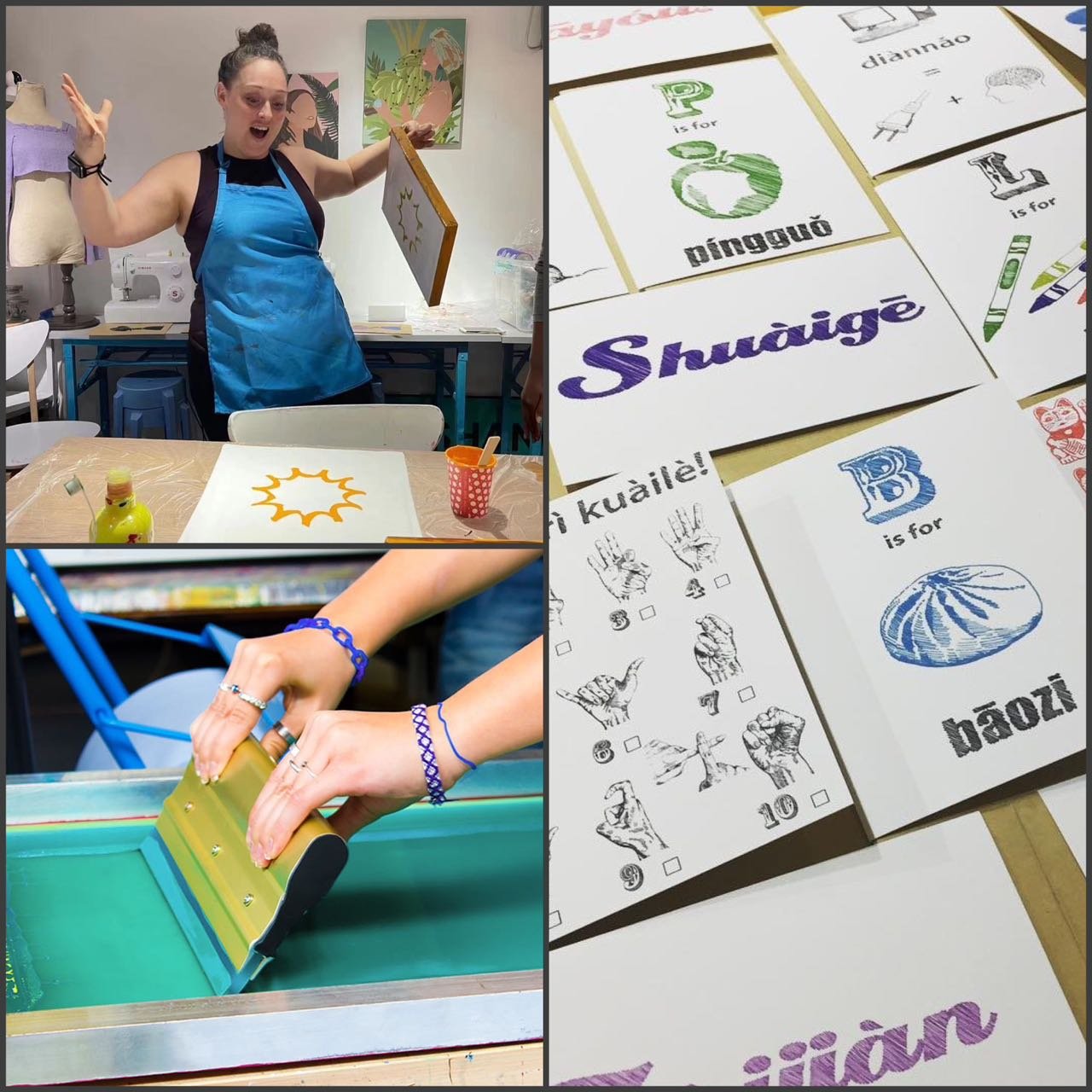 Barbara Poppell's best purchase in China: The experience of doing her own screen-printing with Sarah from Pinyin Press.