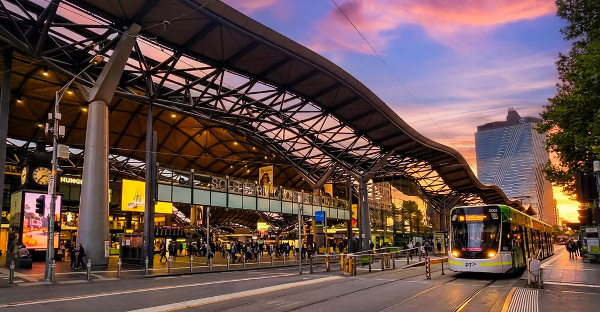 Southern Cross Station at Sunset