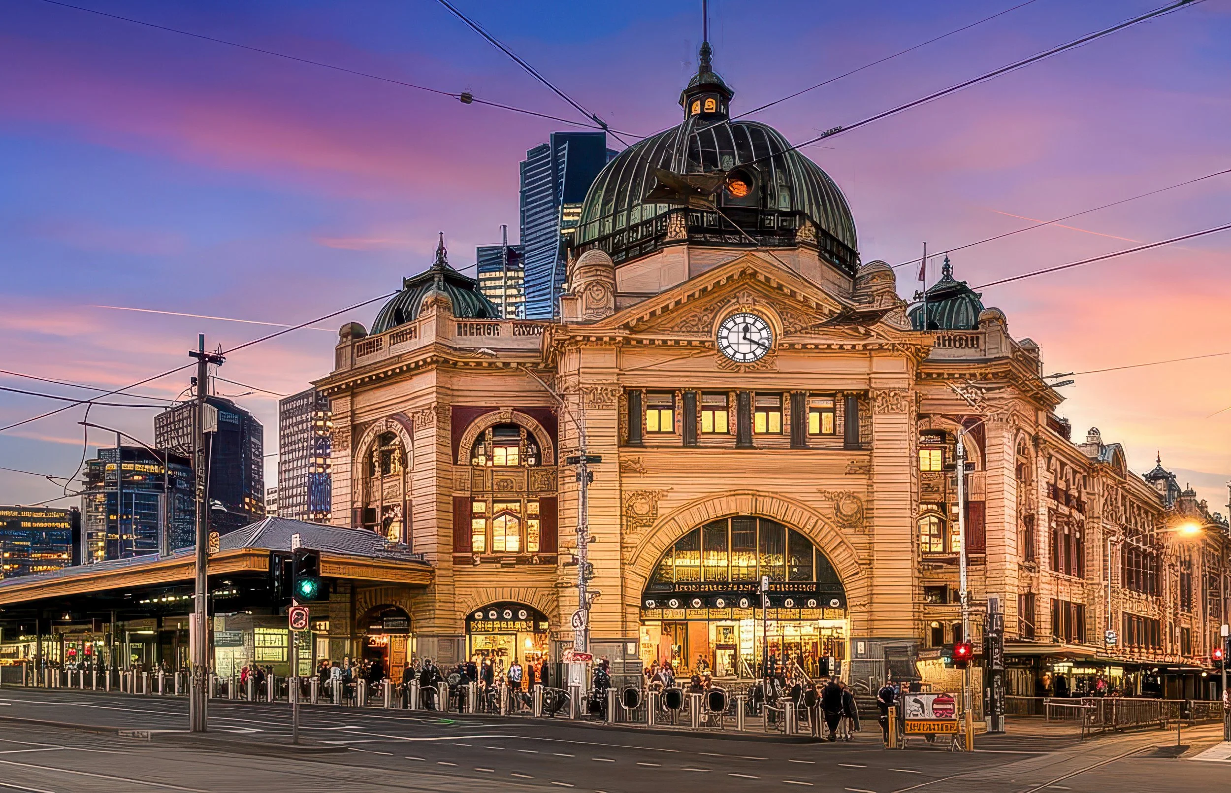 Flinders St Station at Sunset