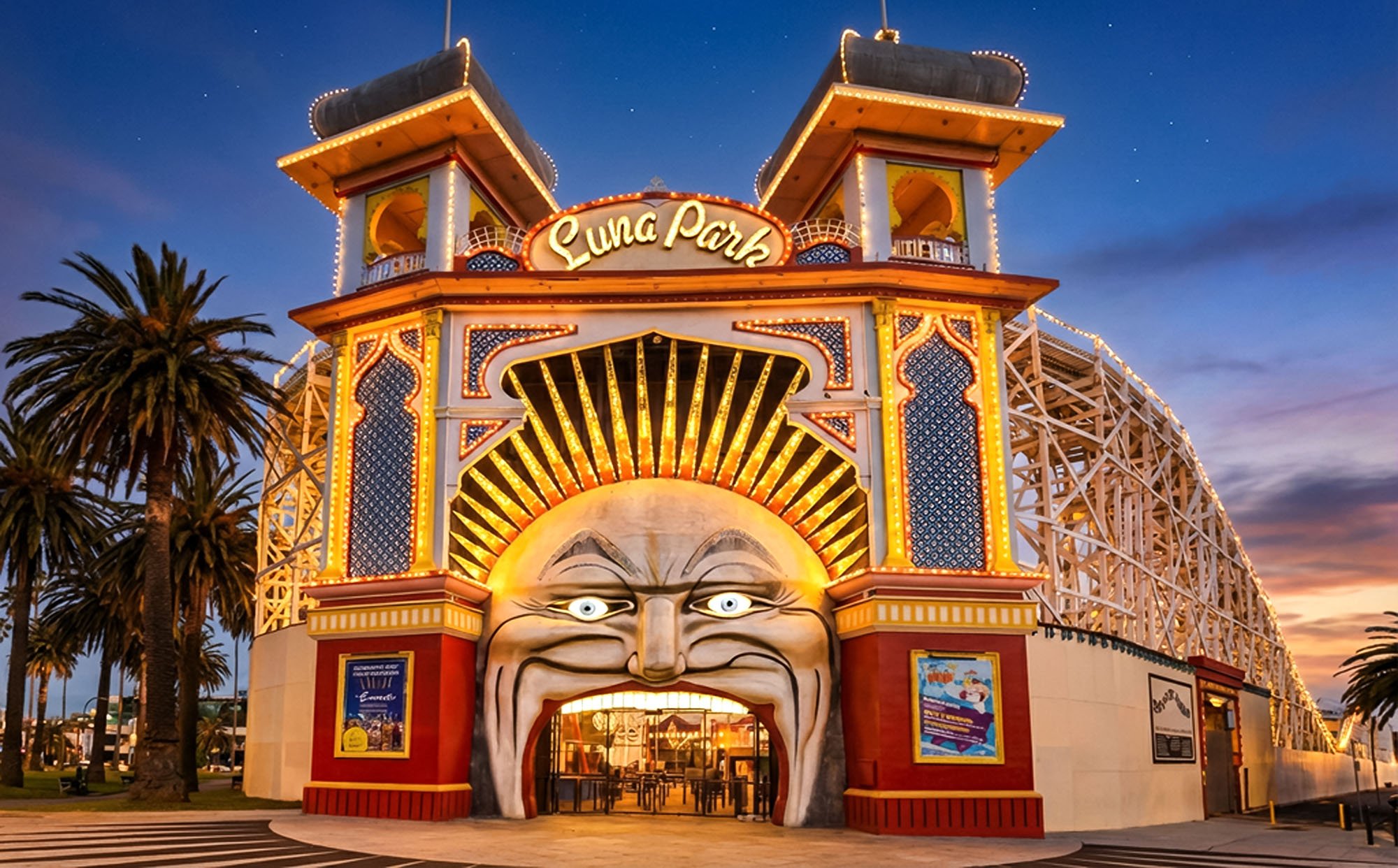 Luna Park Melbourne at Twilight