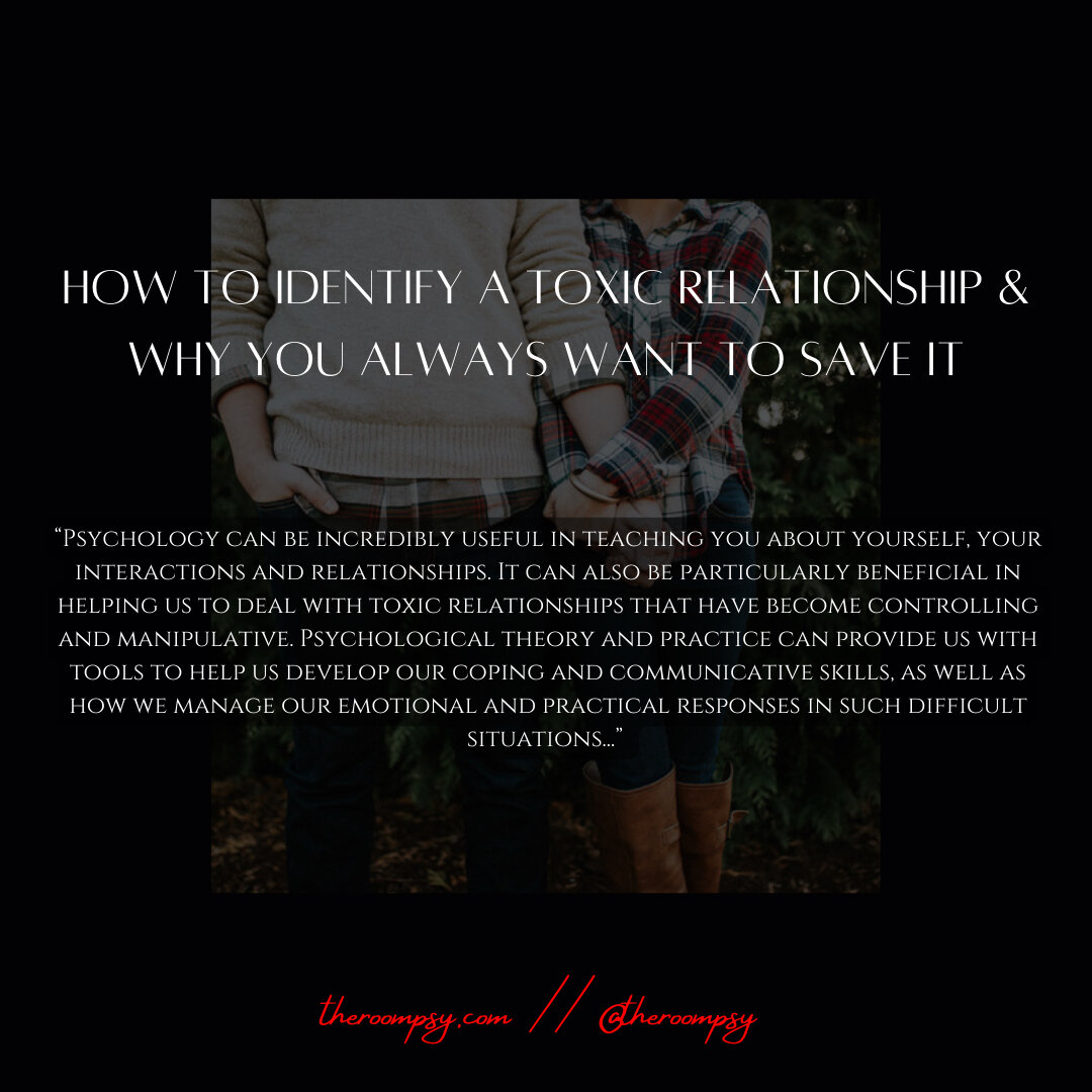 Read the full article &lsquo;How To Identify A Toxic Relationship &amp; Why You Always Want To Save It.&rsquo; through the link in our bio, under the section &lsquo;Therapeutic Practice&rsquo;.

---

Hit LIKE❤️ &amp; TAG someone 🏷 who needs to see T