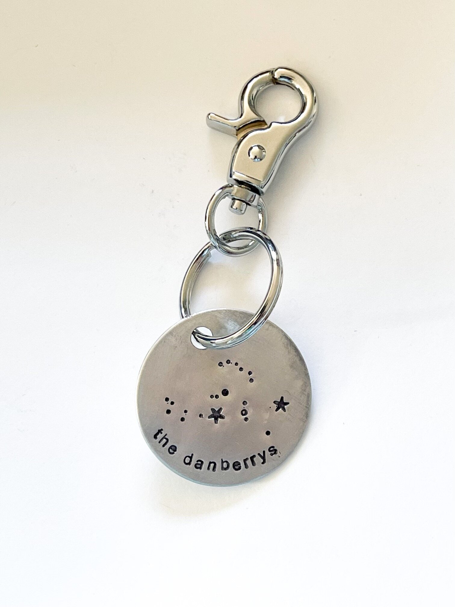 The Danberrys Orion constellation keychain in heavy gauge aluminum