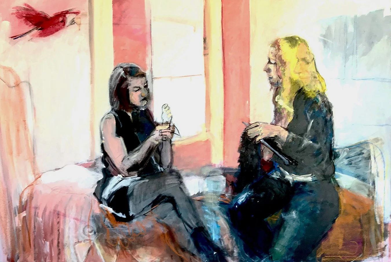   Story telling on the Shamen Bed   Acrylic on canvas  2016      . 
