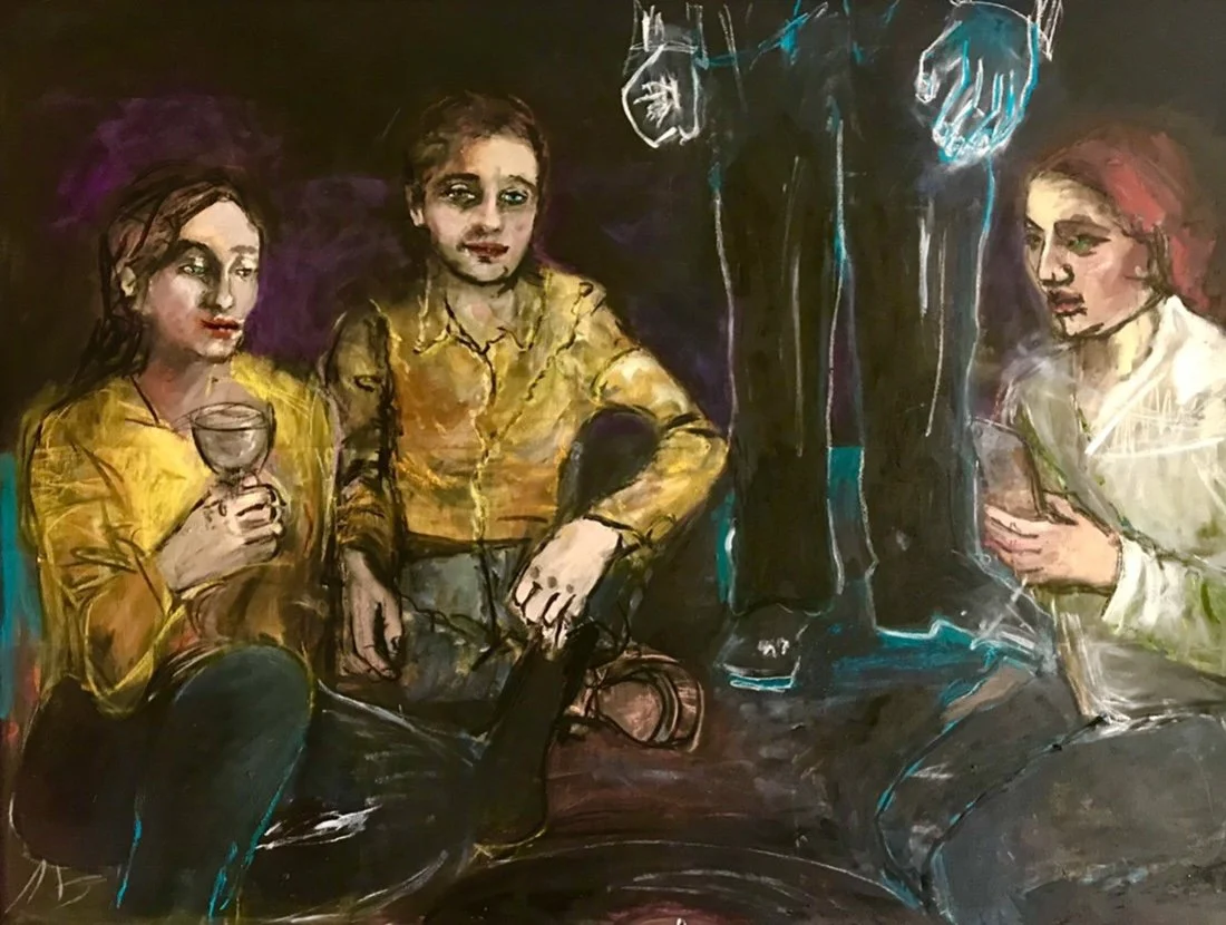   Looming Man   Acrylic and chalk on canvas  2016      . 