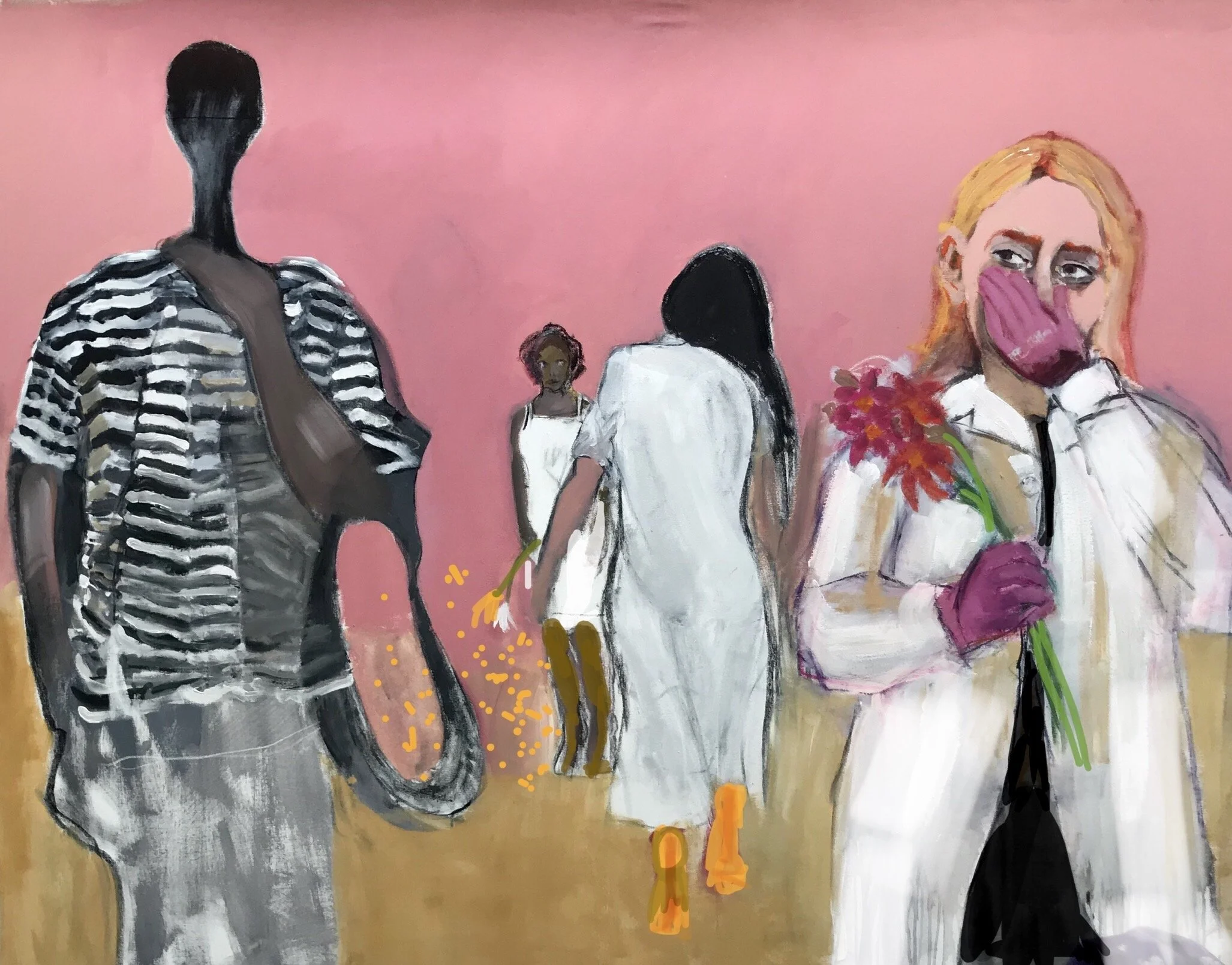 Vigil for Sarah Everard - acrylic on canvas        . 