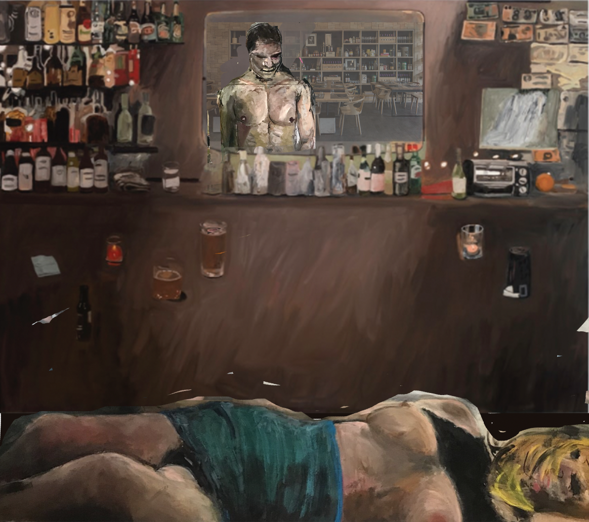 brown bar with mirror and lying down girl.png