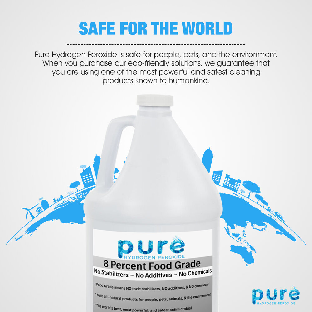 8% Pure Food Grade Hydrogen Peroxide - 1 Gallon (128 Fl Oz) — Pure Hydrogen  Peroxide Disinfectant