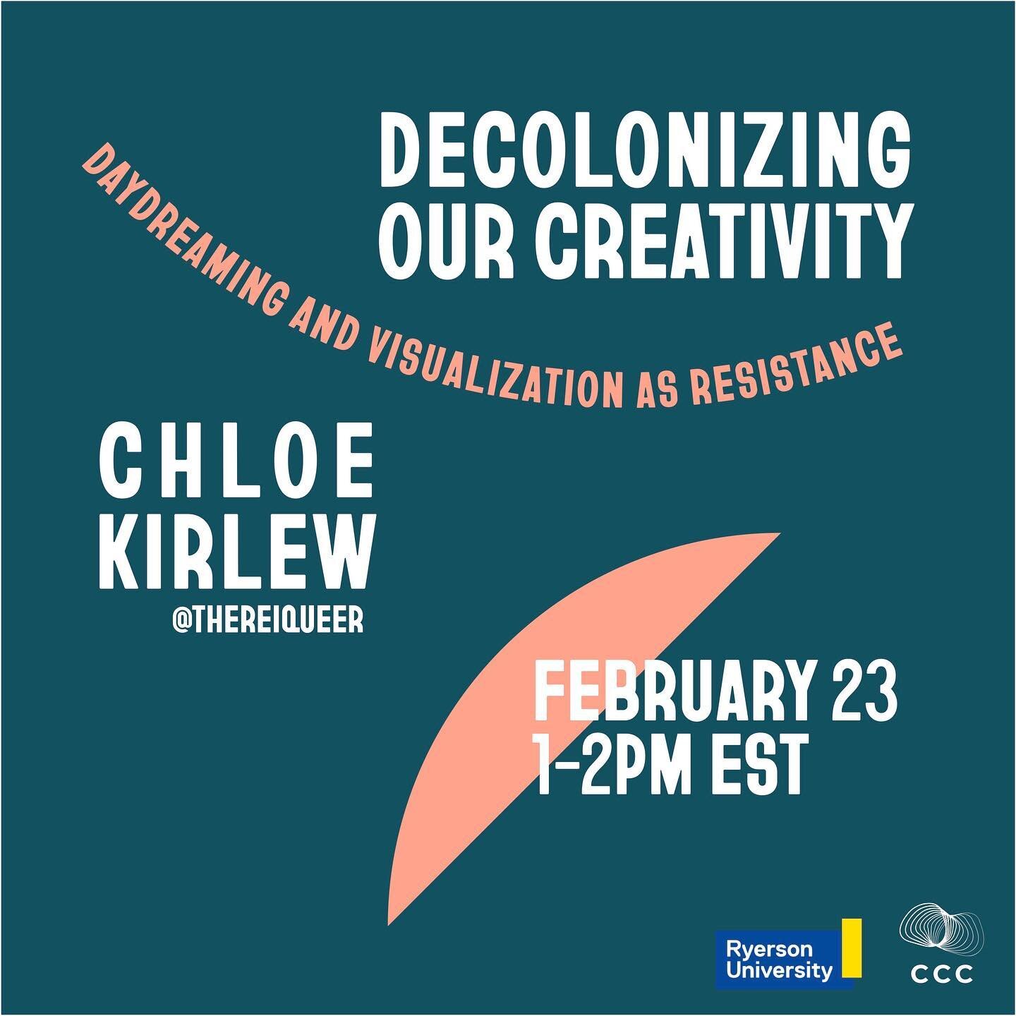 I&rsquo;m beyond thrilled (and shook) to share details about my upcoming guest lecture with @ryersonfcad 🙌🏾🌻

We&rsquo;ll be exploring connections on how colonization has been a detriment to our creativity and joy, and how we can use rest, dreamin