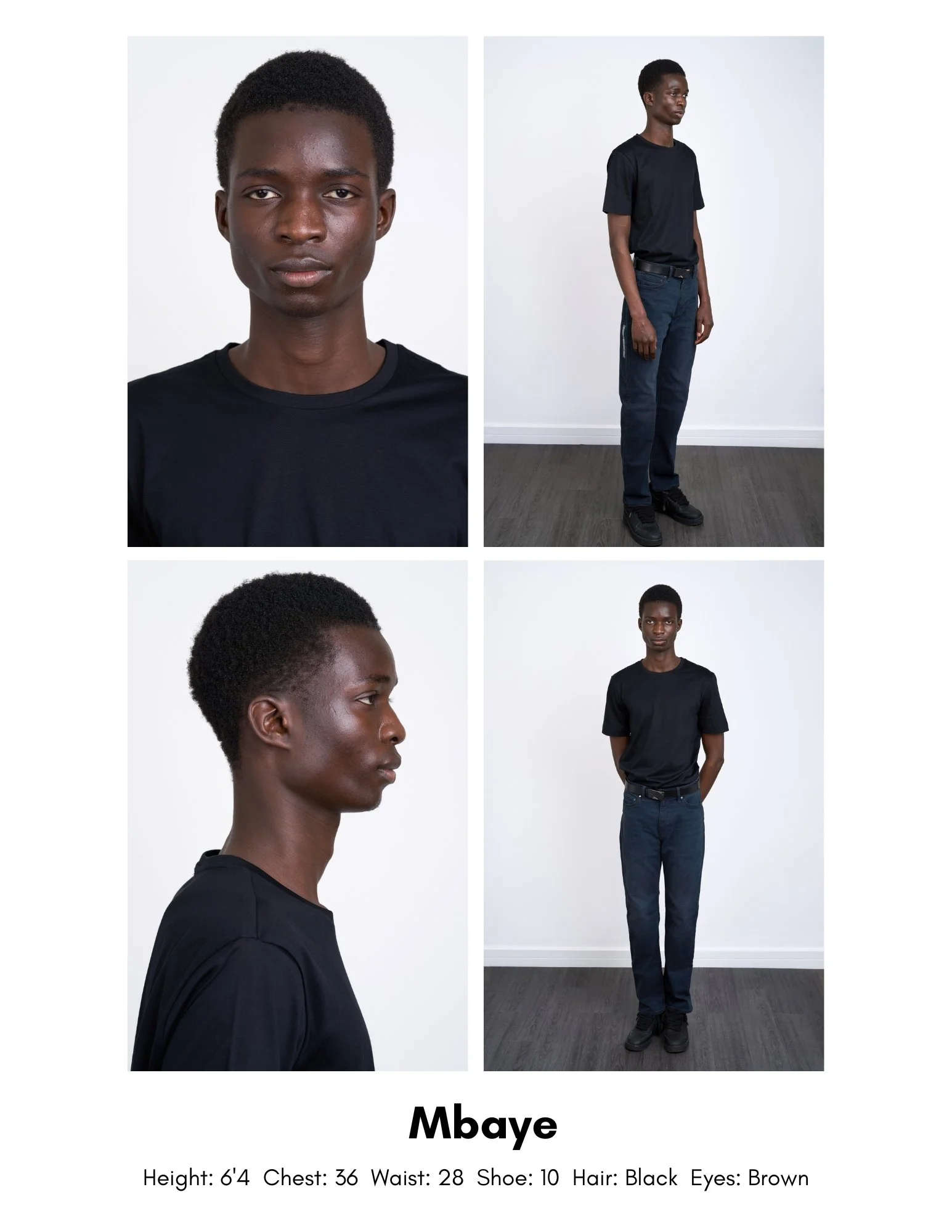 Model digitals and personalised comp card shot in London studio light