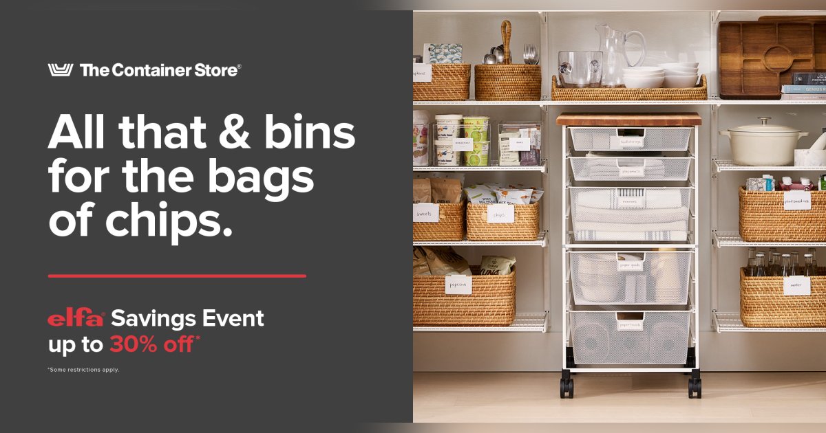 Container Store Alpha System The Container Store: Up to 30% Off Elfa! — Downtown Crown