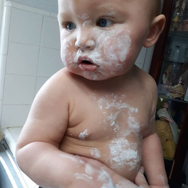 Why be clean in daycare when you can just be covered in paint ♡