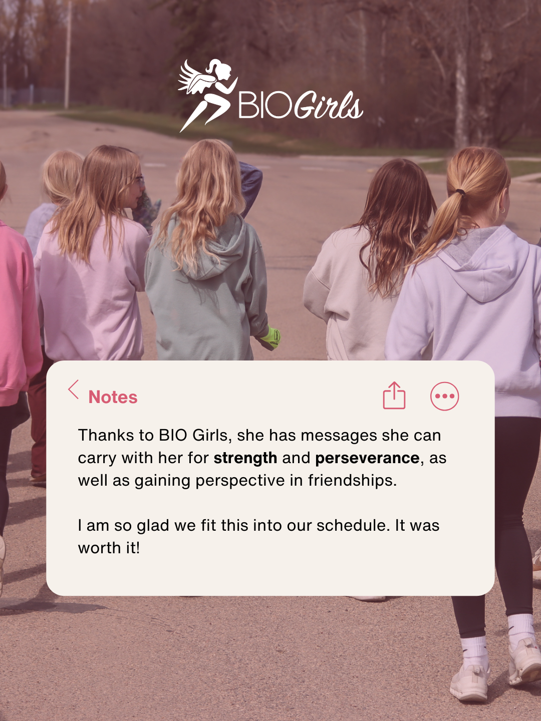 Caption: Caregivers repeatedly tell us how grateful they are for the experience of BIO Girls. If you haven't signed up yet, here's your sign! Register at biogirls.org/register