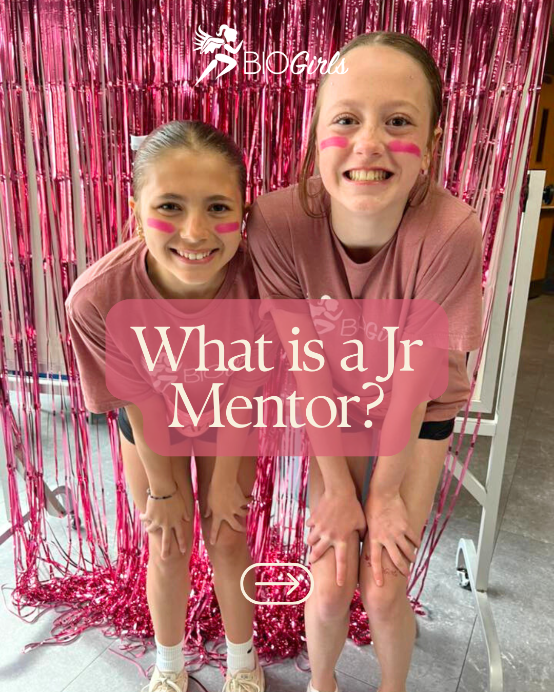 Caption: Jr Mentors are so special to our program! These girls are in 7th grade or older and assist with our local program. They learn leadership skills, become a positive role model, and have a huge impact on the participants. If your girl is 7th gr
