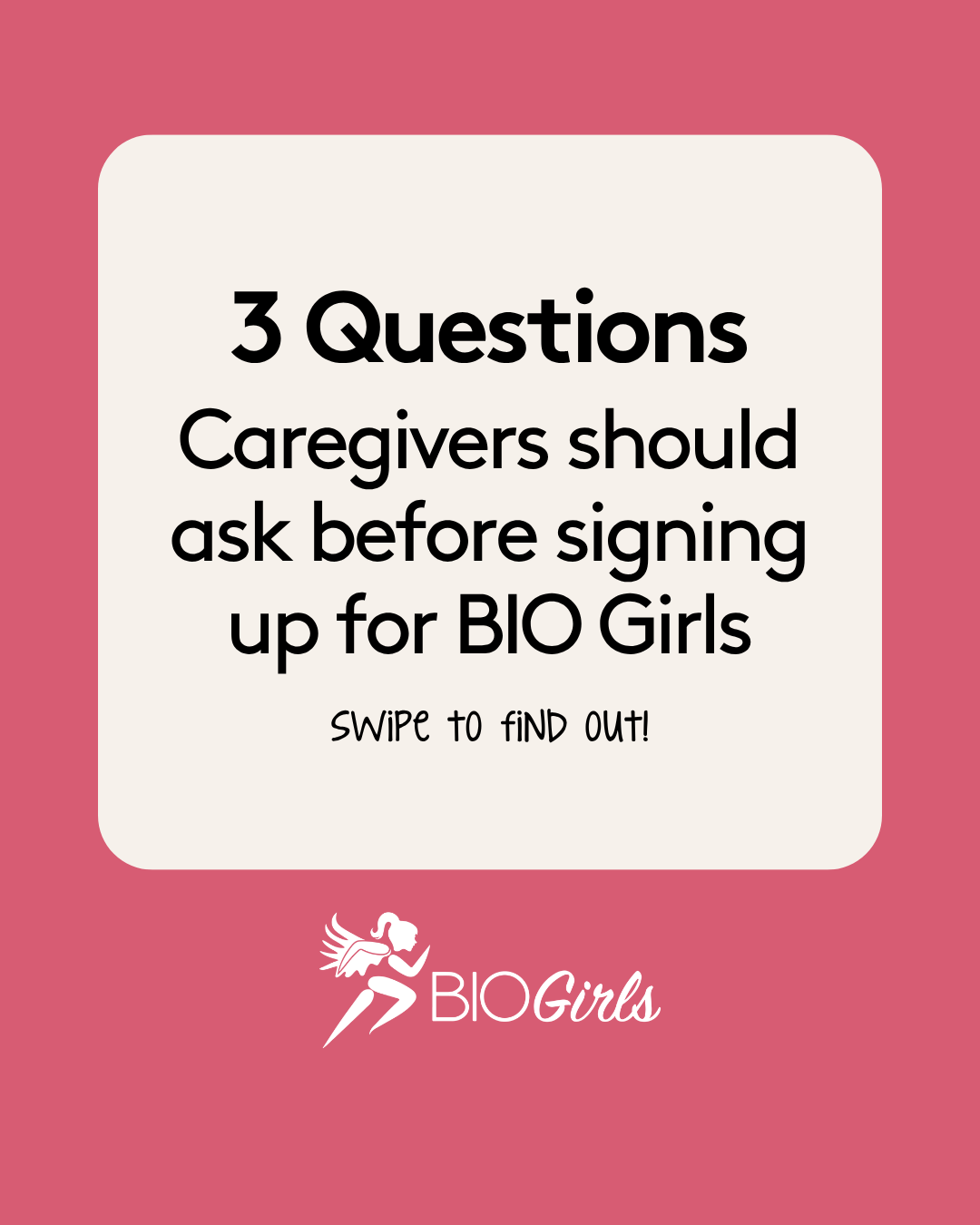 Caption: Important things to think about before signing up for BIO Girls. 
