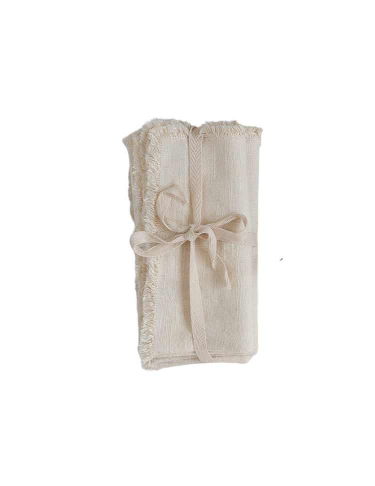 SET OF LINEN CREAM NAPKINS