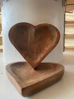 Wooden Love Heart dish