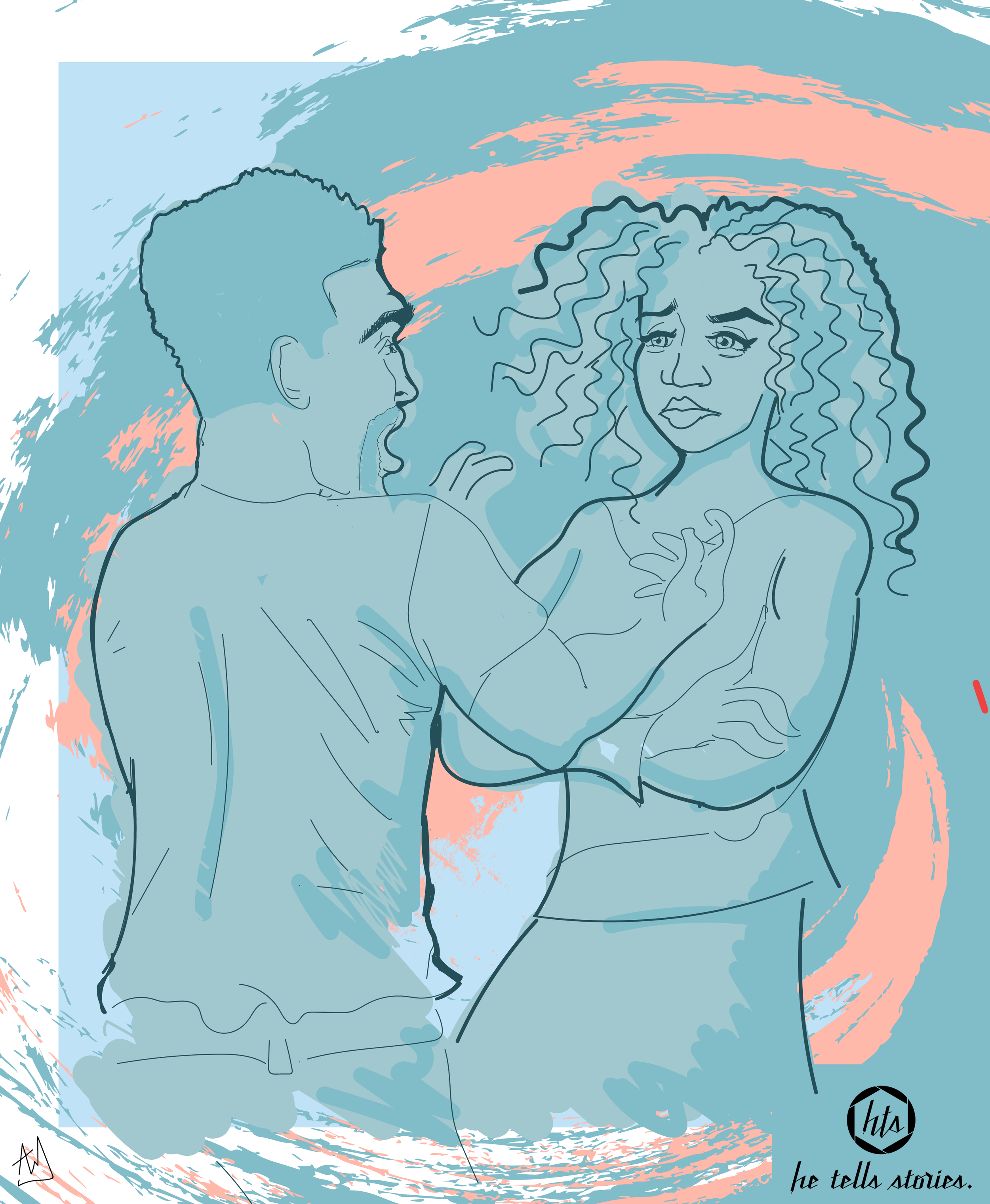 “A Talk with My Goal” | art by Alex Muñoz for He Tells Stories