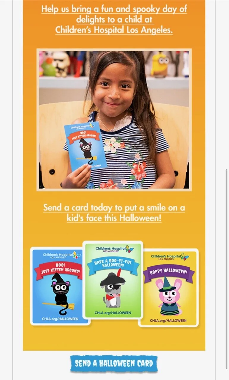 Send a Halloween Card to a Child at Children's Hospital Los Angeles
