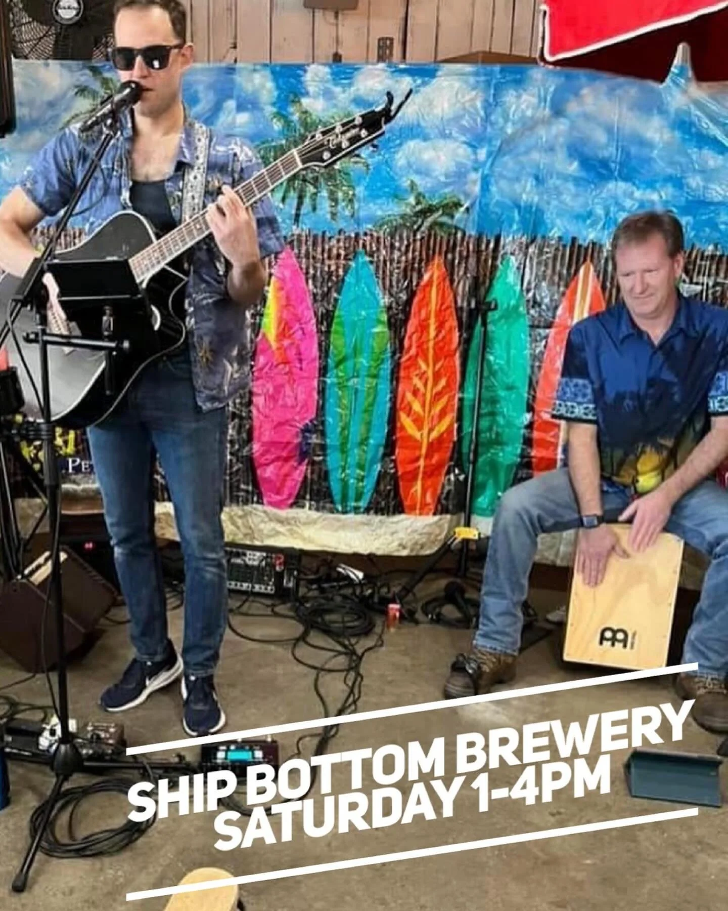 Come on out to the island for some afternoon brewery acoustic rock. @shipbottombrewery. Music from myself and @robnvrhome from 1-4pm. #beer #livemusic #lbi #brewery