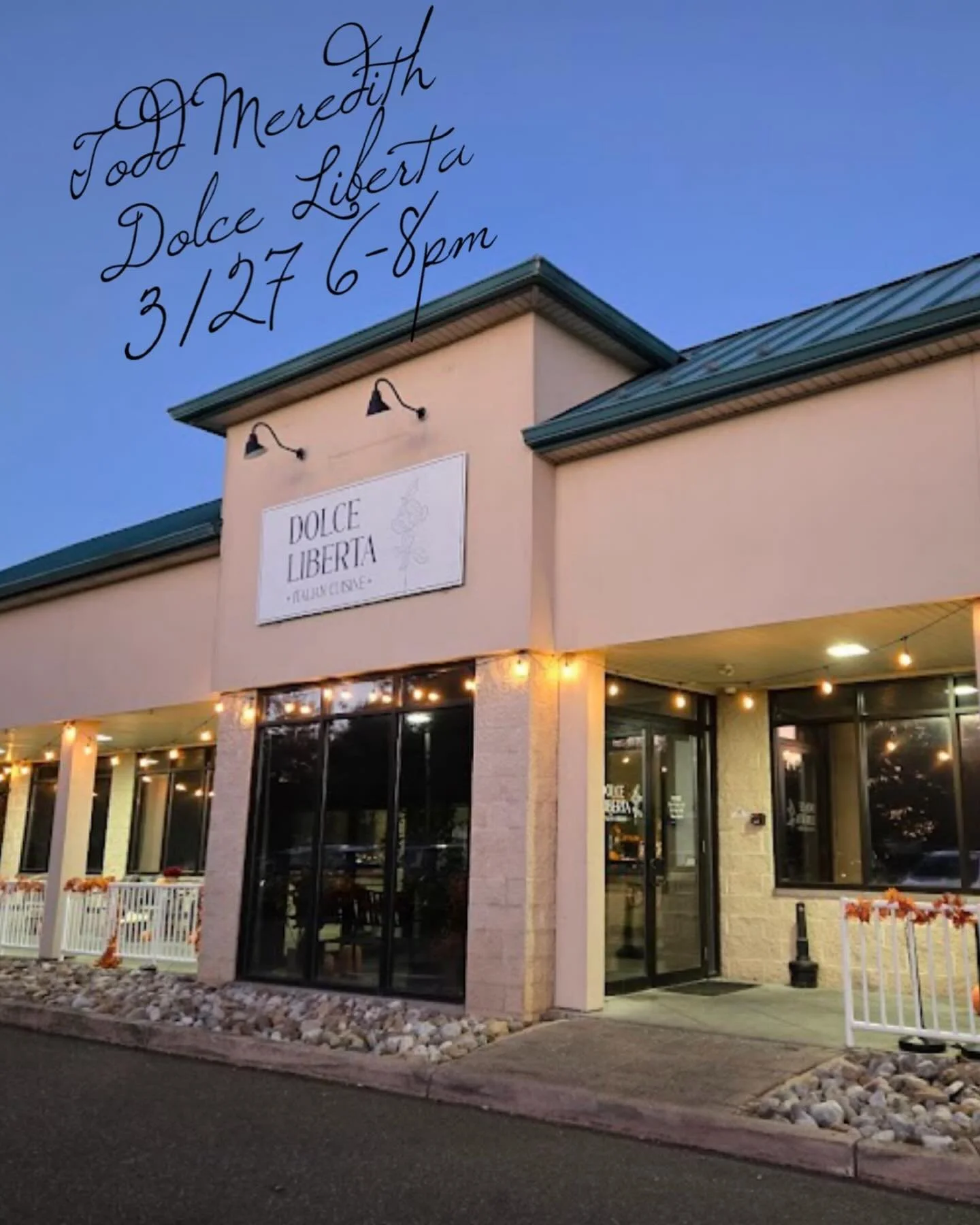 Back at my favorite Italian joint this evening. Start the weekend out with some tasty food and wine @dolceliberta_nj.  I&rsquo;ll be playing music from 6-8pm. #italianfood #livemusic #manahawkin