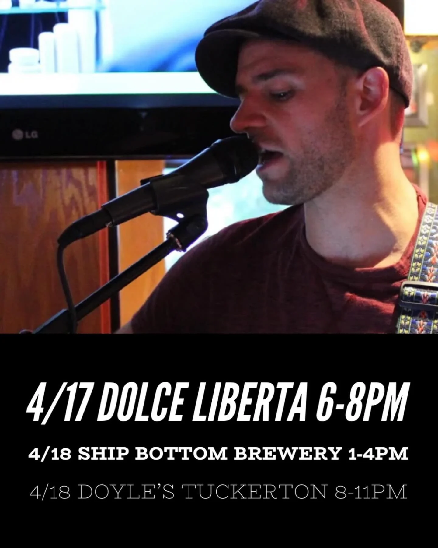 This weekend&rsquo;s gigs. @shipbottombrewery @doyles_pour_house_tuckerton @dolceliberta_nj #livemusic #manahawkin #tuckerton #lbi
