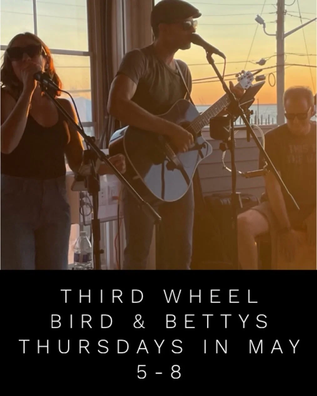 Our Thursday residency at @birdandbettyslbi starts back up tomorrow!  Catch Rob and I kicking things off May 7 from 5-8pm. Jannah will be joining us starting May 14. @thirdwheelbops #livemusic #lbi #beachhaven #backtotheisland