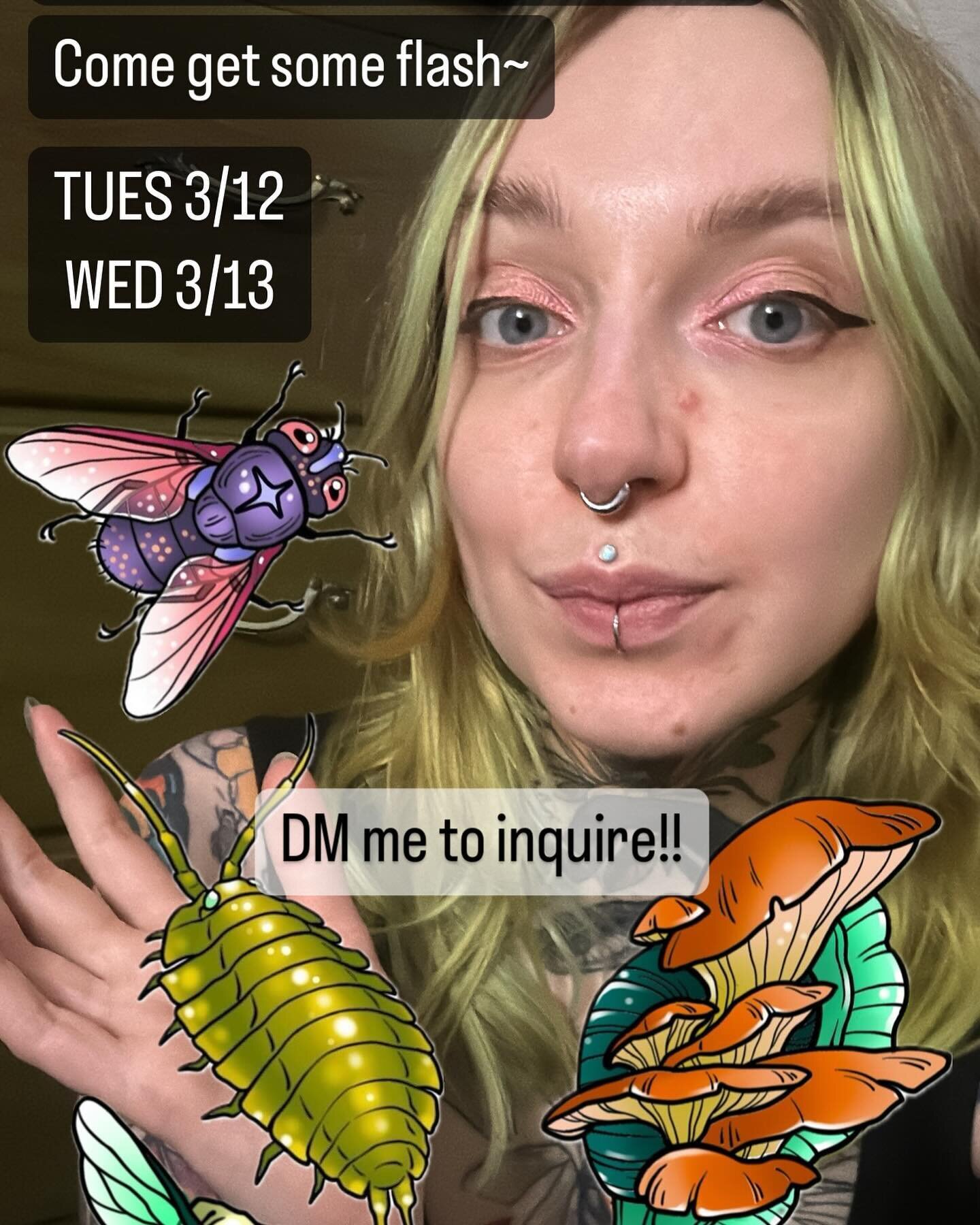 FLASH OPENINGS NEXT WEEK !!
-Tuesday 3/12
-Wednesday 3/13
Start time from 1-5pm depending on piece~
✨DM TO INQUIRE, QUESTION, OR CLAIM✨
&hellip;
Tooth faeries are $3-350,
Little bugs are $350-450,
Potion snail is $450-600
Bigger pieces are $6-750, al