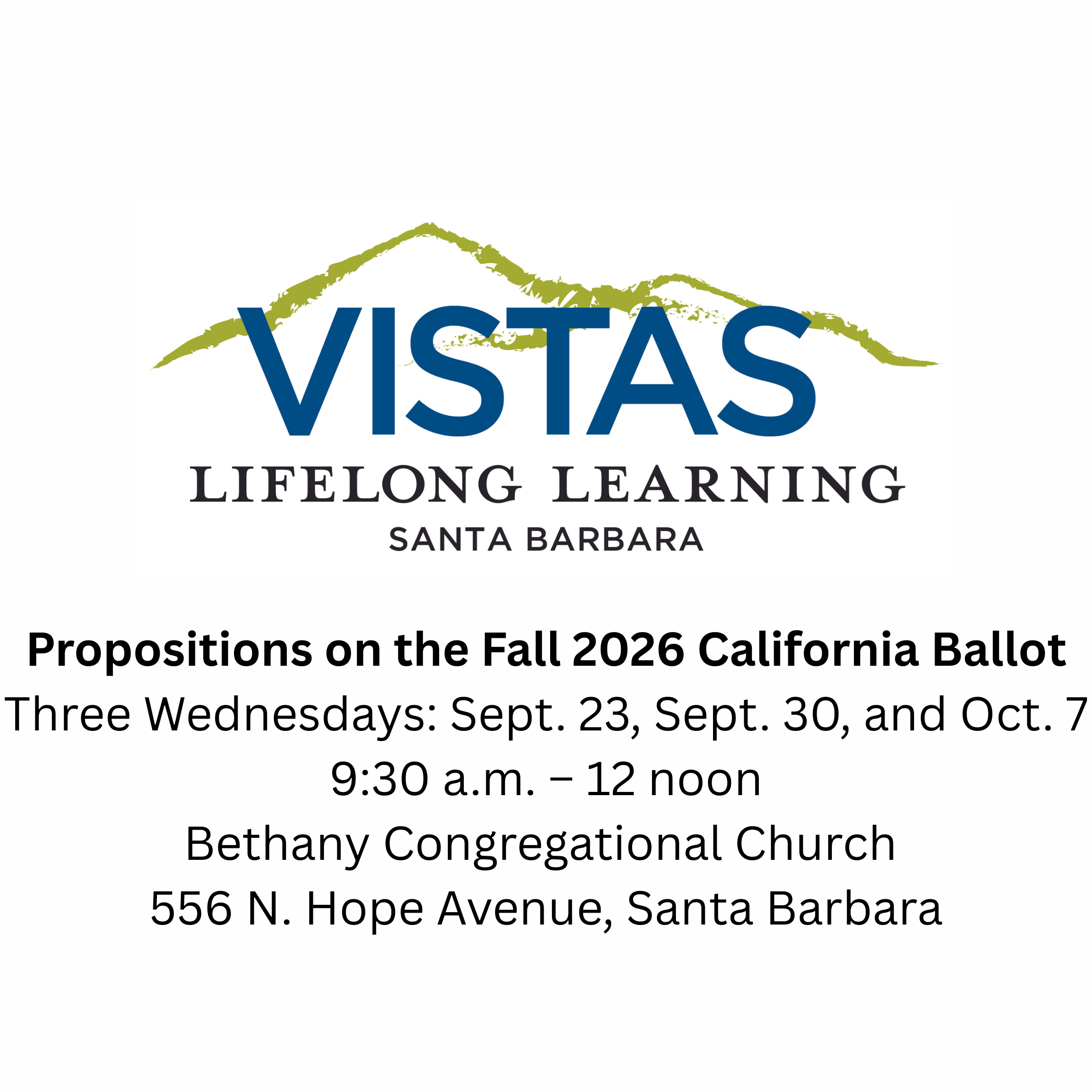 Vistas Member: Propositions on the Fall 2026 California Ballot