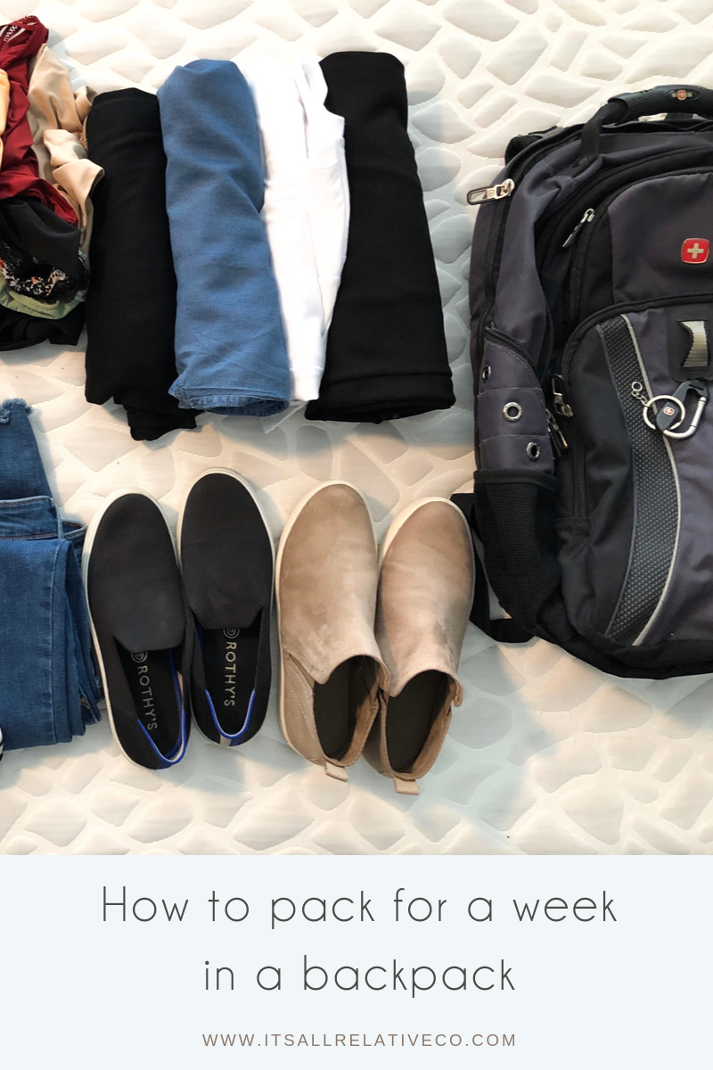 How to pack for a week in a backpack